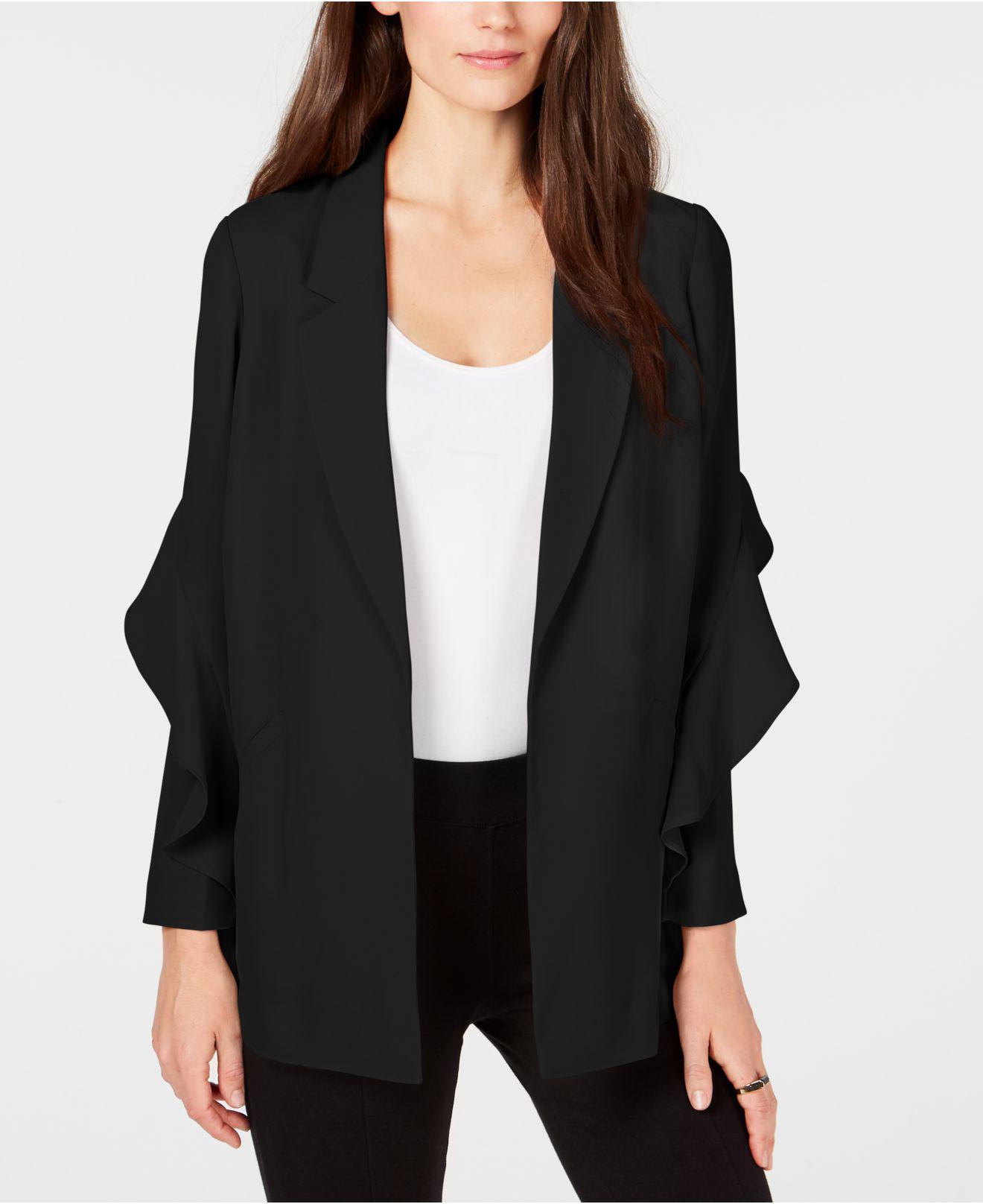 Alfani Flounce Sleeve Jacket, Created For Macy's in Black - Lyst