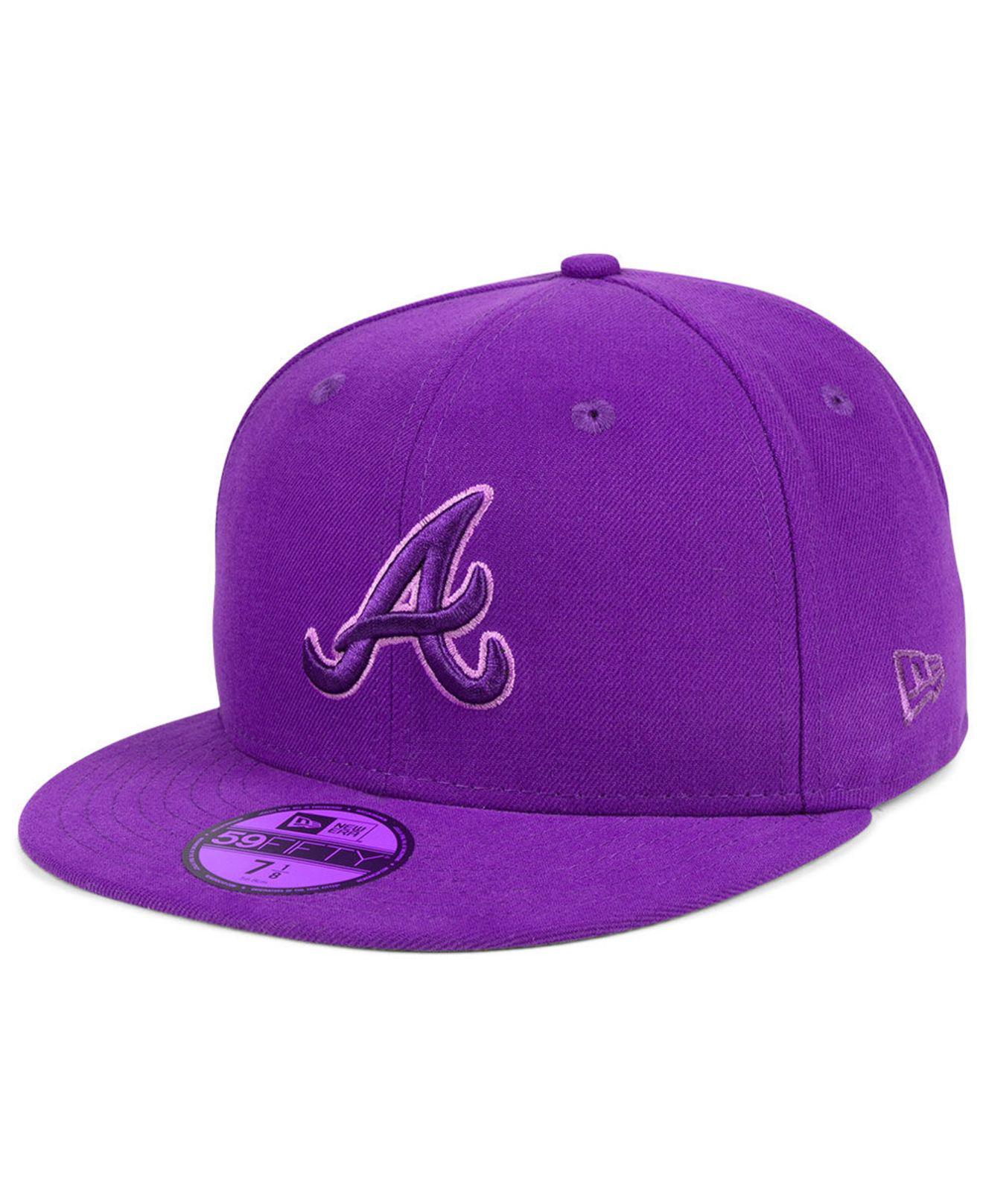 purple atlanta braves hat