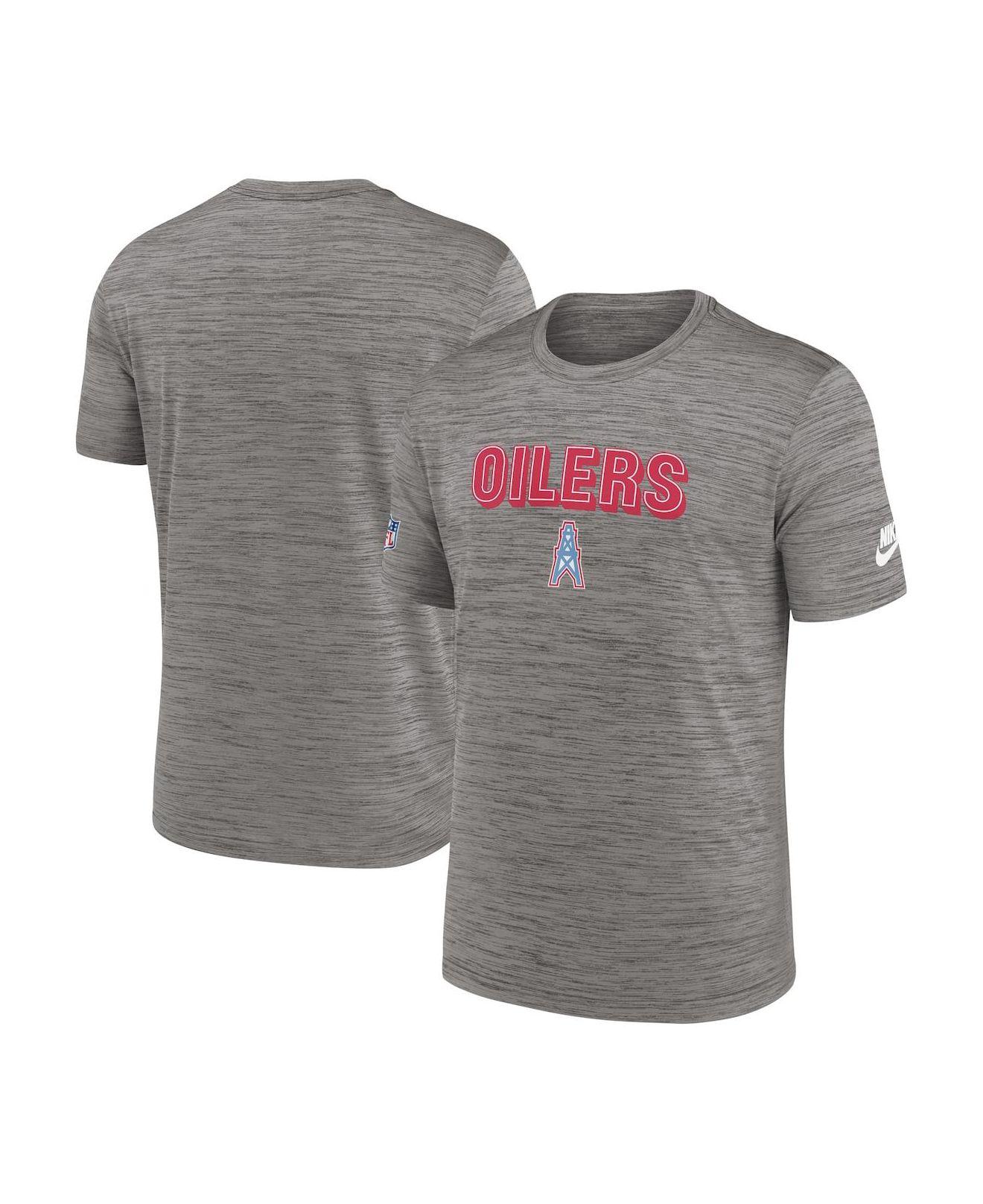 Men's Nike Heather Charcoal Houston Oilers Lockup Essential T-Shirt