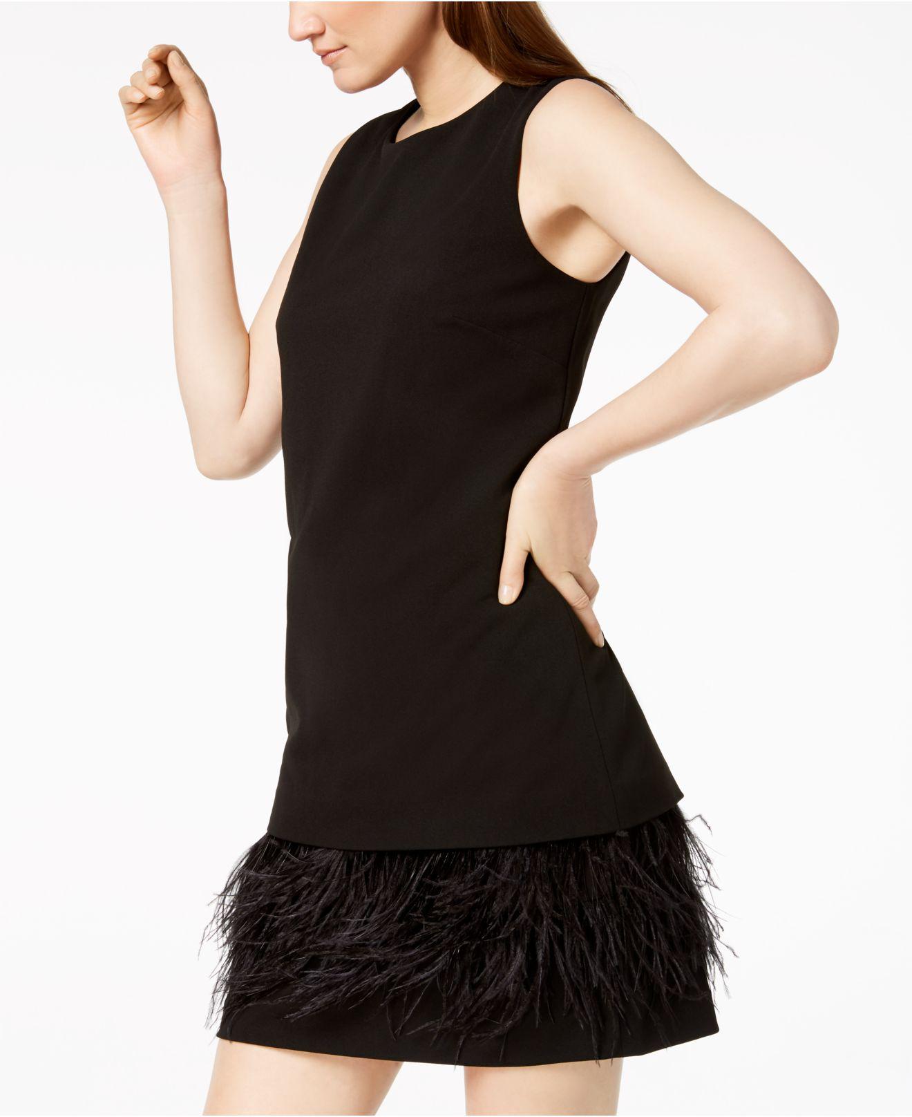 calvin klein dress with feathers