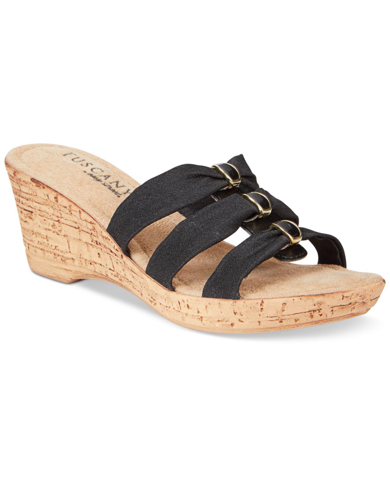 Tuscany by Easy Street Sorano Slide Wedge Sandals - Women | Easy street sandals, Wedge sandals 