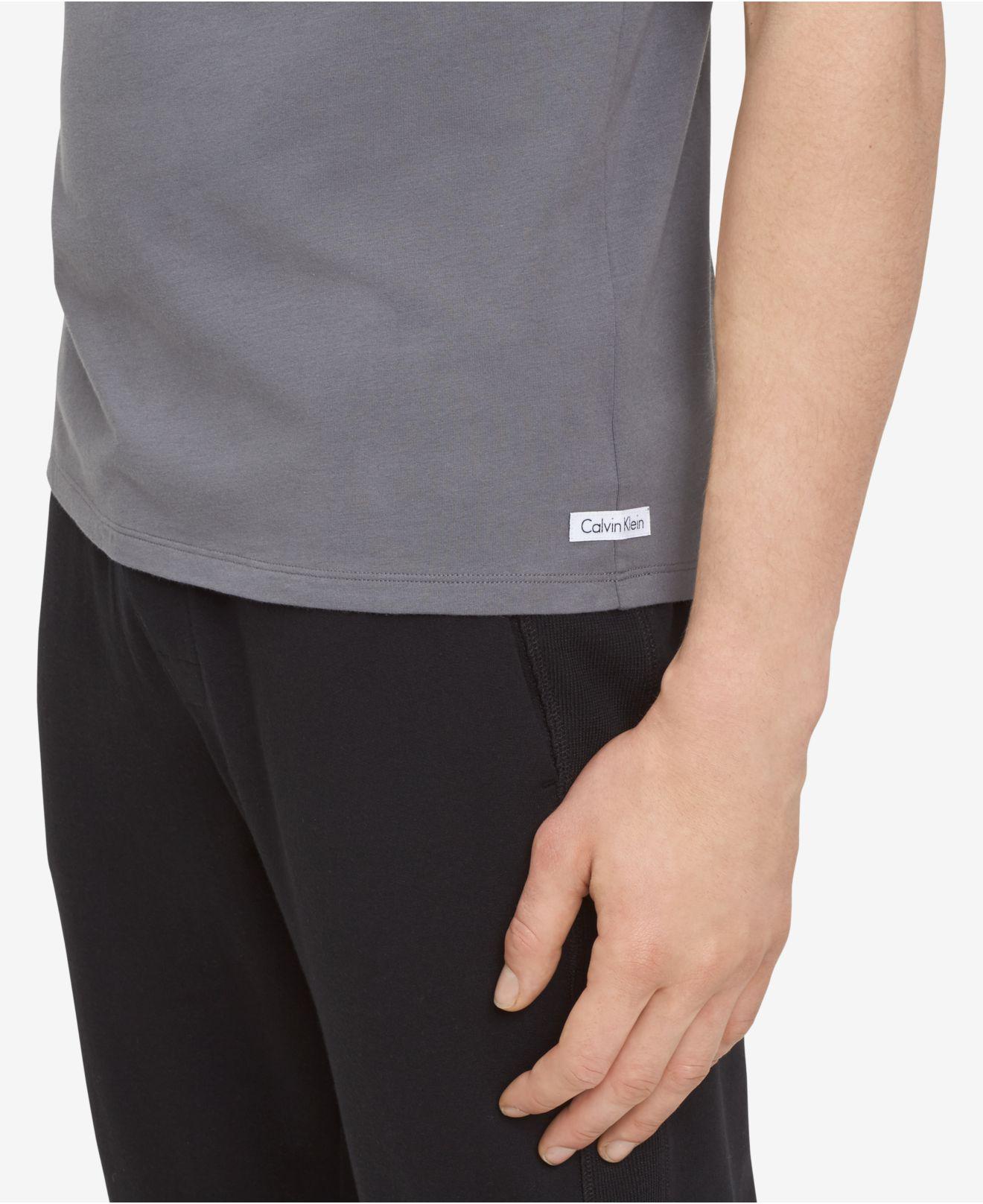 Calvin Klein Cotton Stretch Multipack Crew Neck T shirts in Gray for Men Lyst