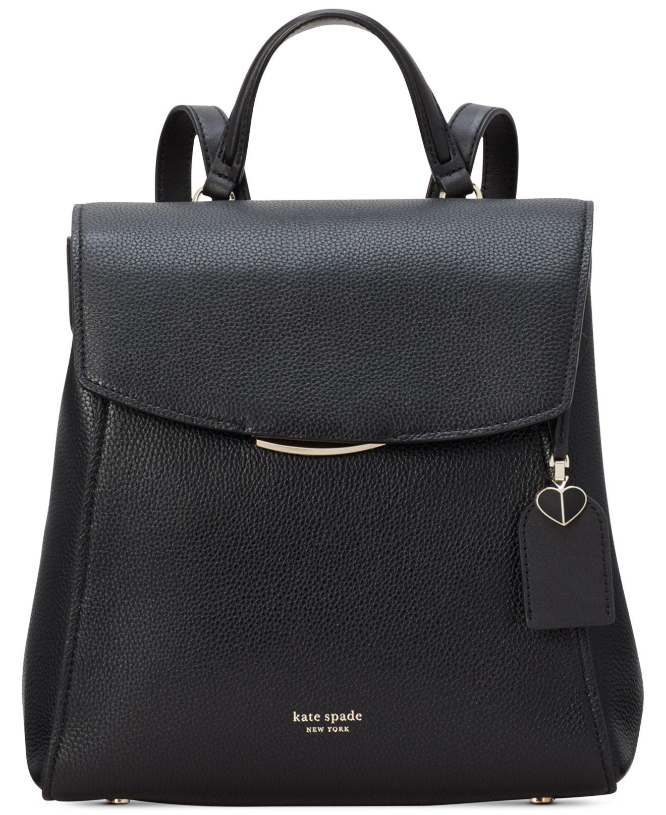 Kate Spade Grace Leather Backpack in Black/Gold (Black) - Lyst
