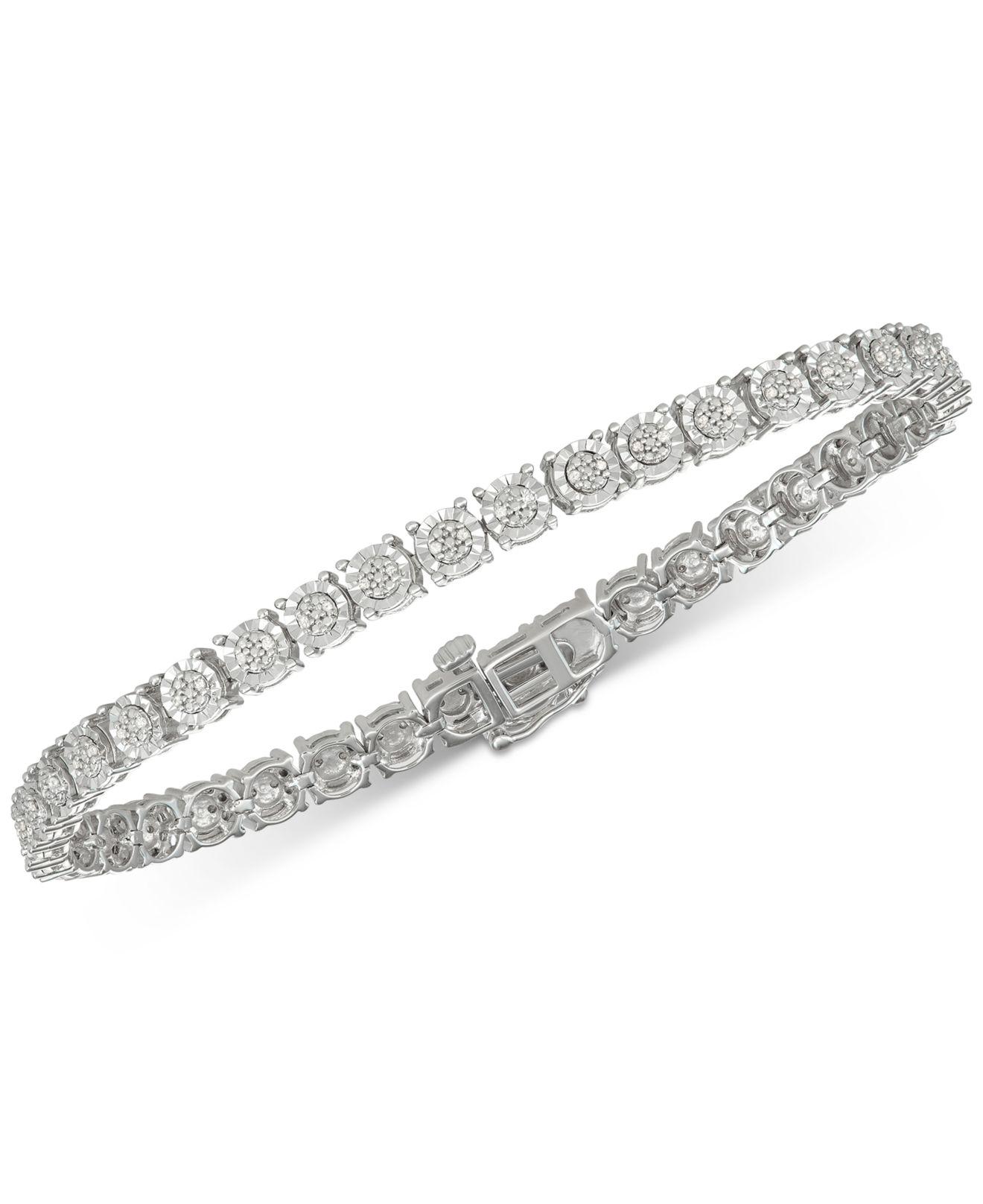 Macy's Diamond Tennis Bracelet (1/4 Ct. T.w.) In Sterling Silver in