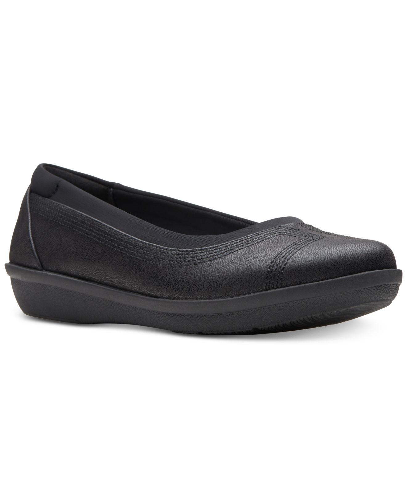 clarks black suede flats