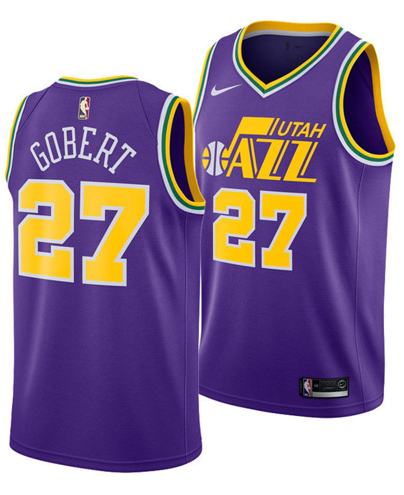 Nike Synthetic Rudy Gobert Utah Jazz Hardwood Classic Swingman Jersey in  Purple for Men - Lyst