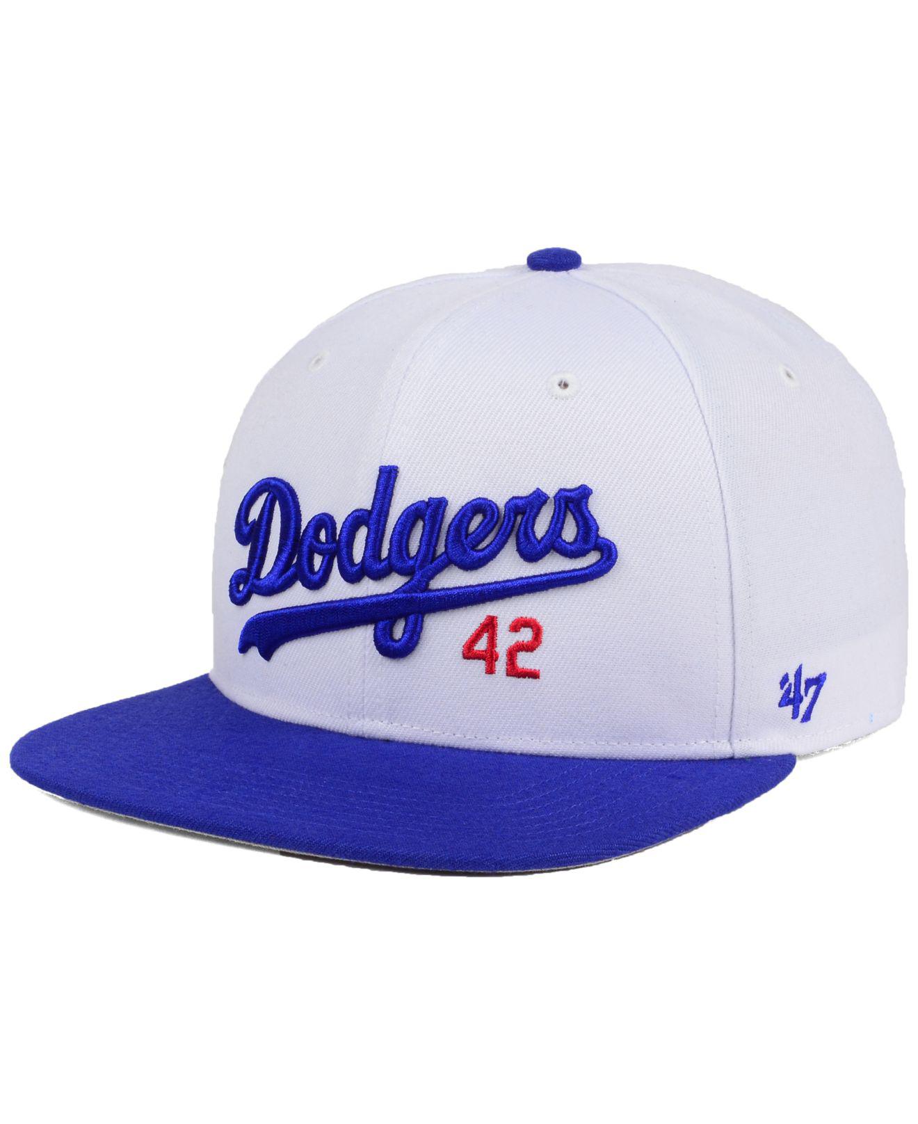 47 Brand Jackie Robinson Brooklyn Dodgers Captain Cap in White for Men