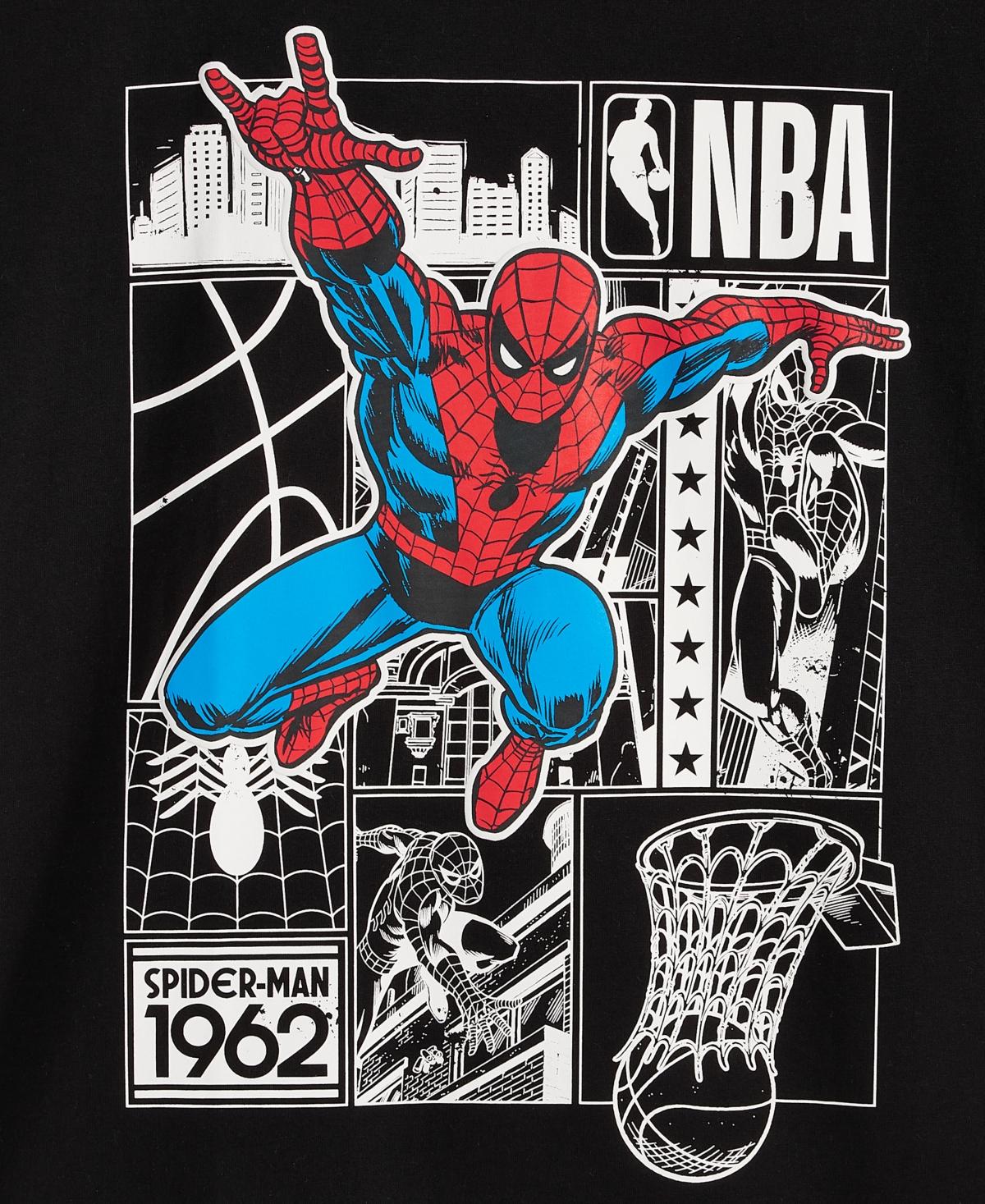 Macy's Marvel X Nba Spider-man Short Sleeve Graphic T-shirt Black