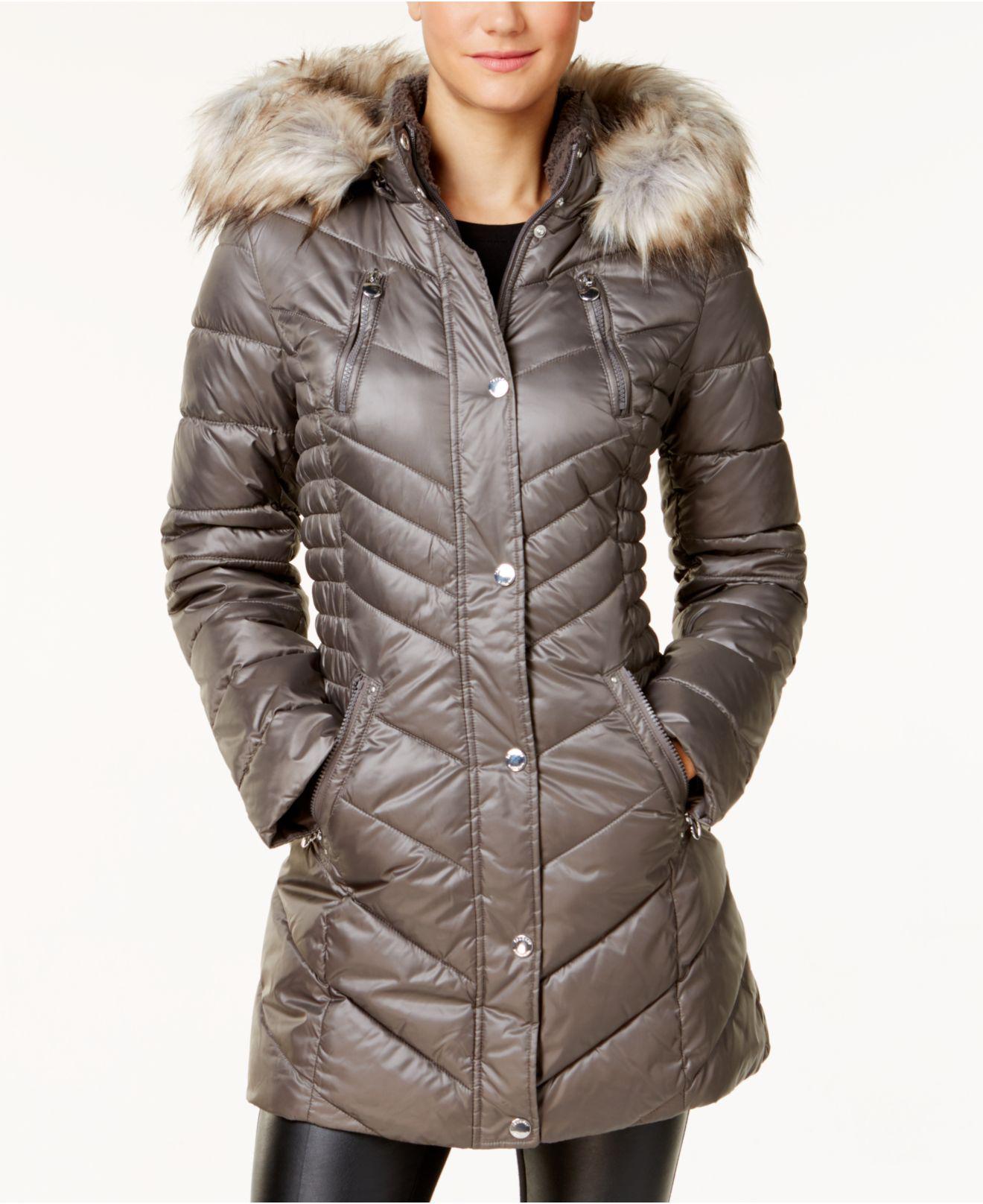 cinched waist puffer jacket