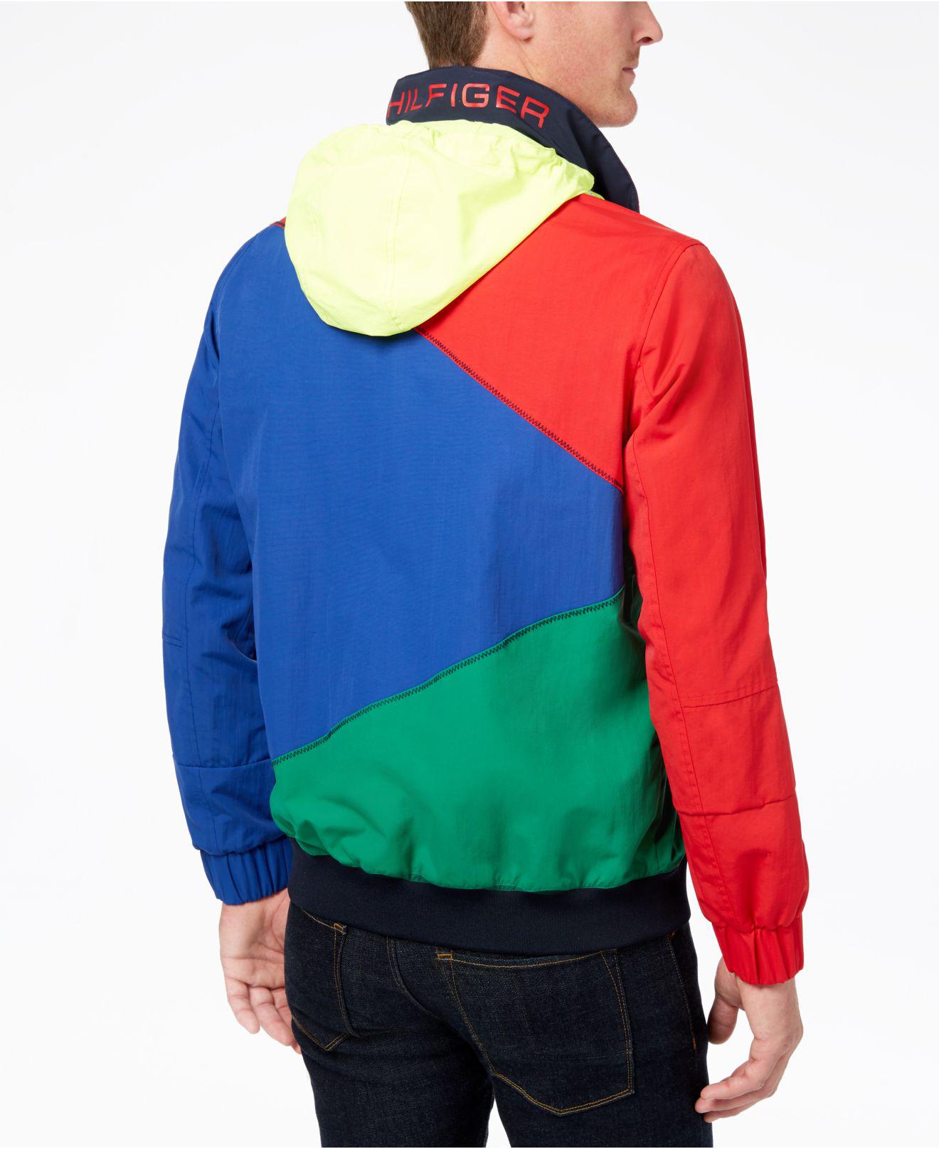 tommy hilfiger red green blue jacket