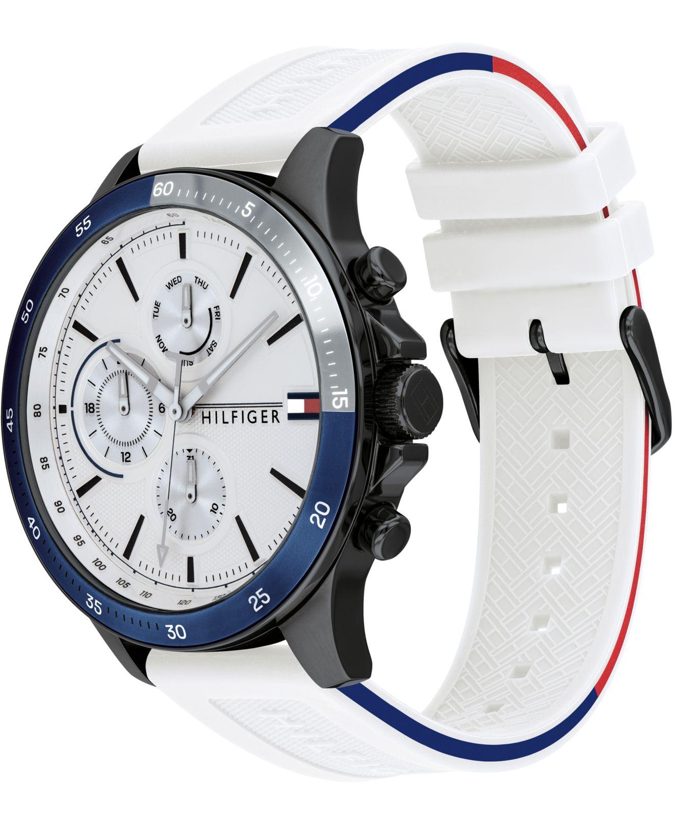 Tommy Hilfiger Chronograph White Silicone Strap Watch 46mm, Created For  Macy's for Men | Lyst