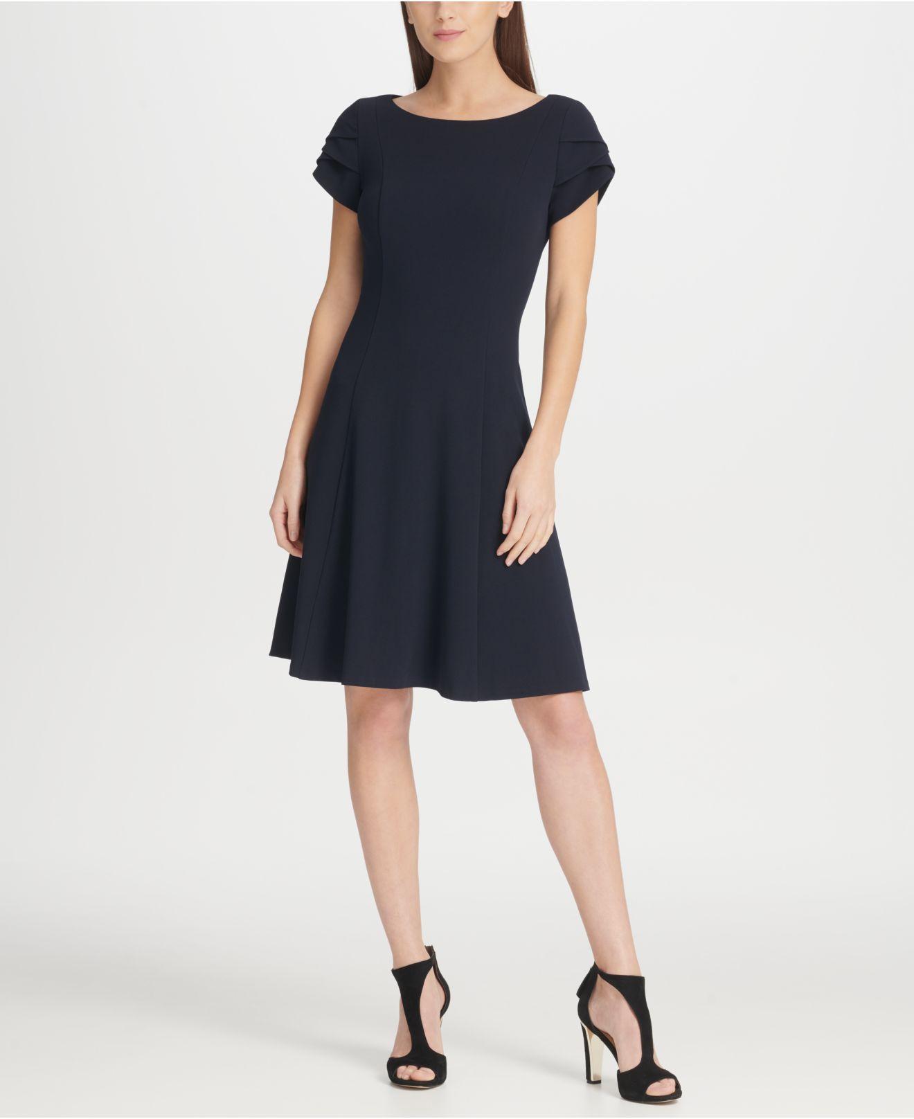 Lyst - DKNY Tulip Sleeve Fit & Flare Dress, Created For Macy's in Blue