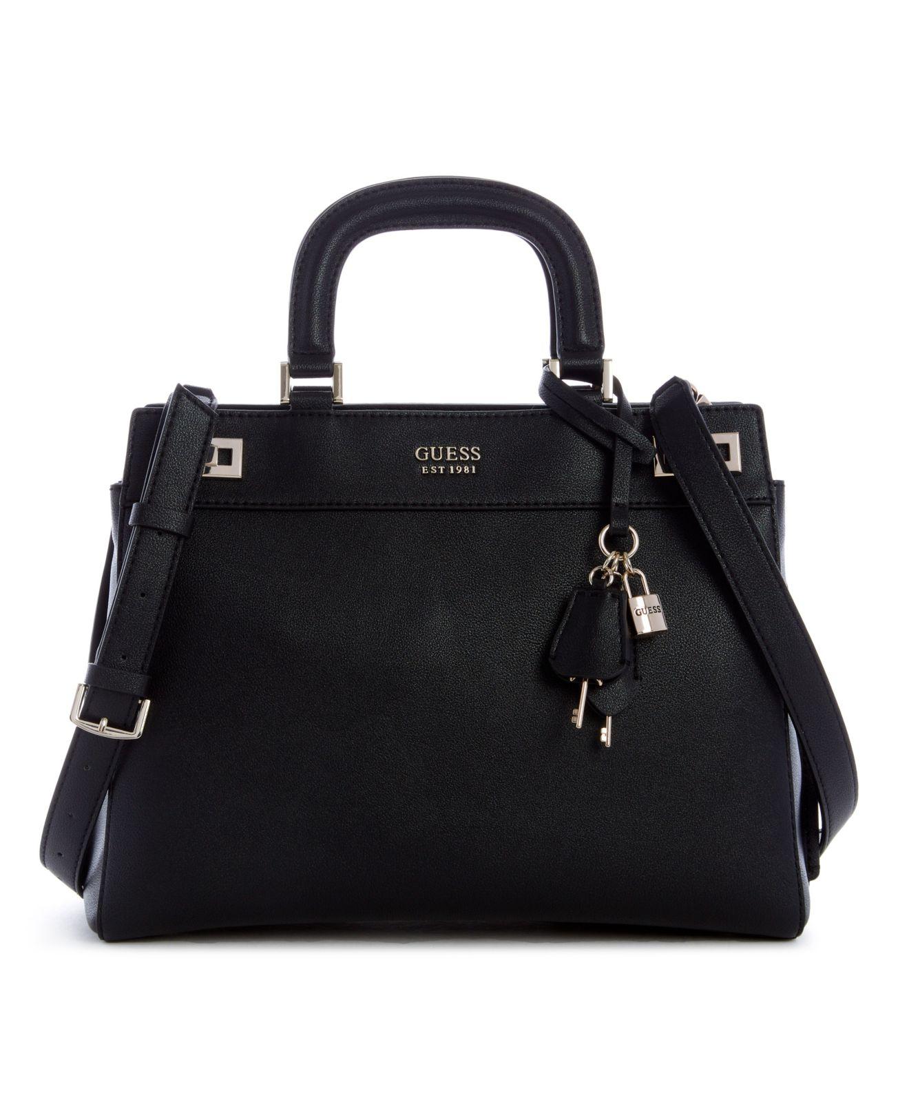 Buy Guess Katey Croc Luxury Satchel Black Bag from Next Latvia