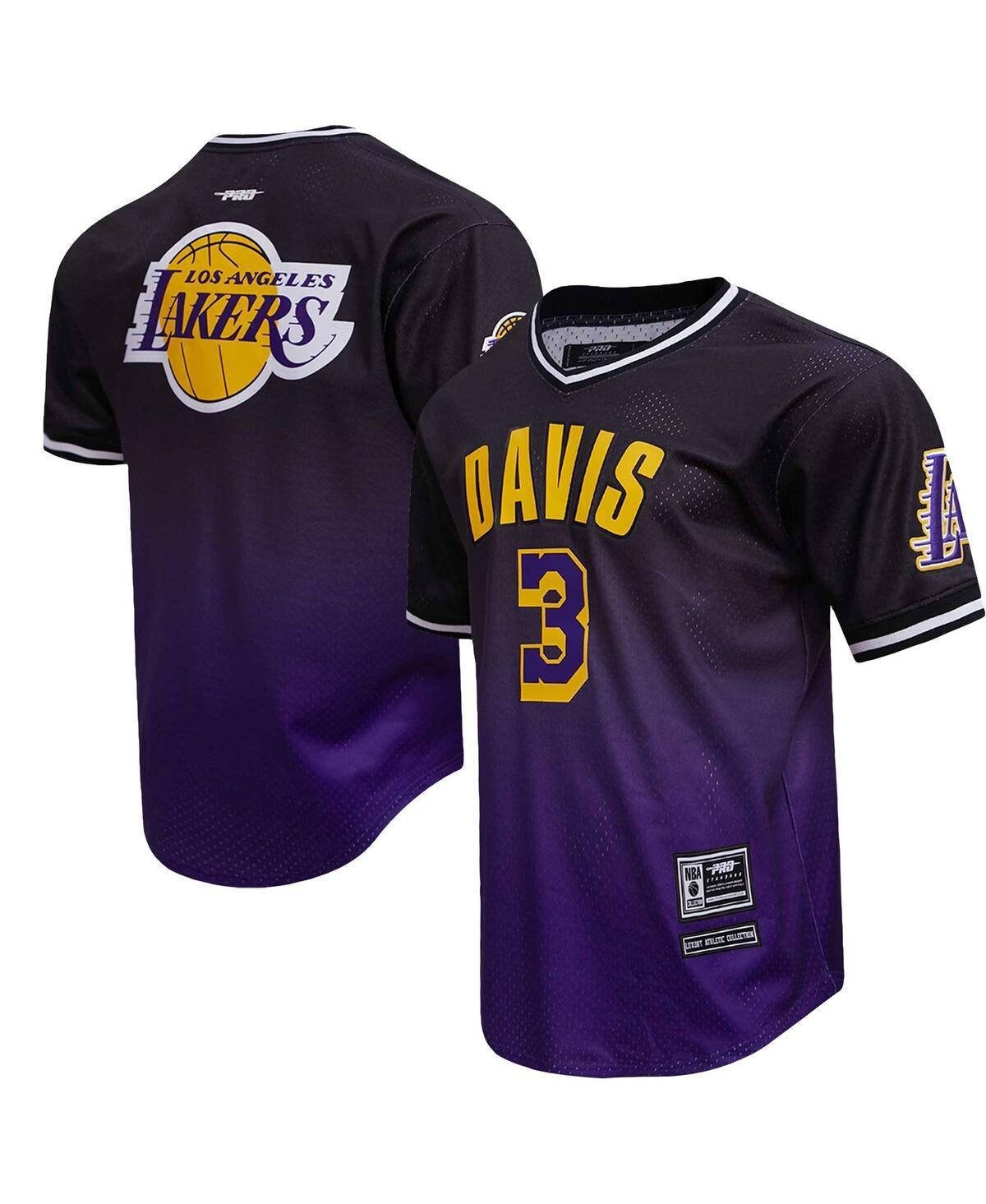 Anthony Davis Los Angeles Lakers Post Ombre Name & Number T-Shirt -  Black/Purple