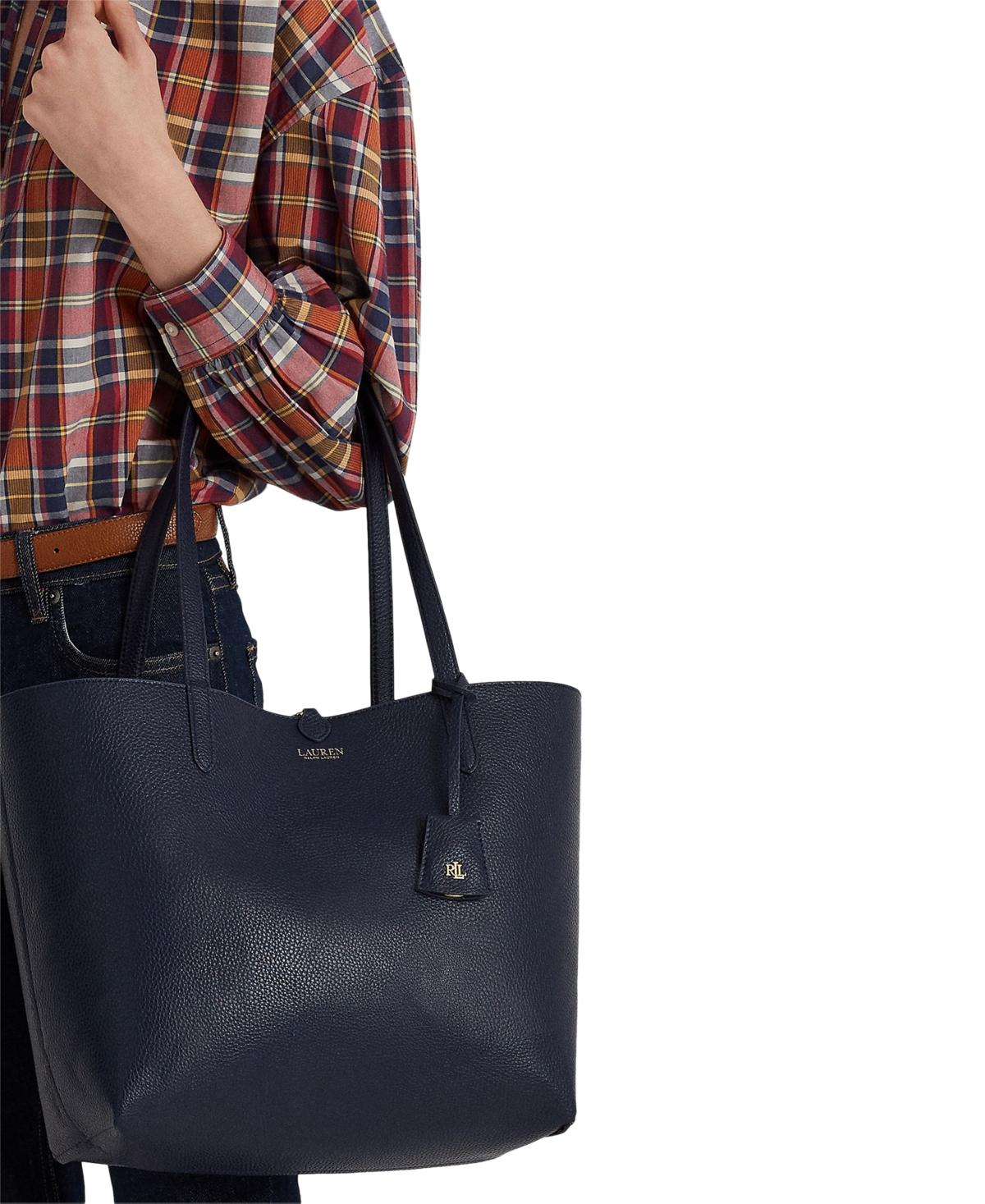 Buy Lauren Ralph Lauren Navy Crosshatch Leather Medium Clare Tote Bag from  Next Germany