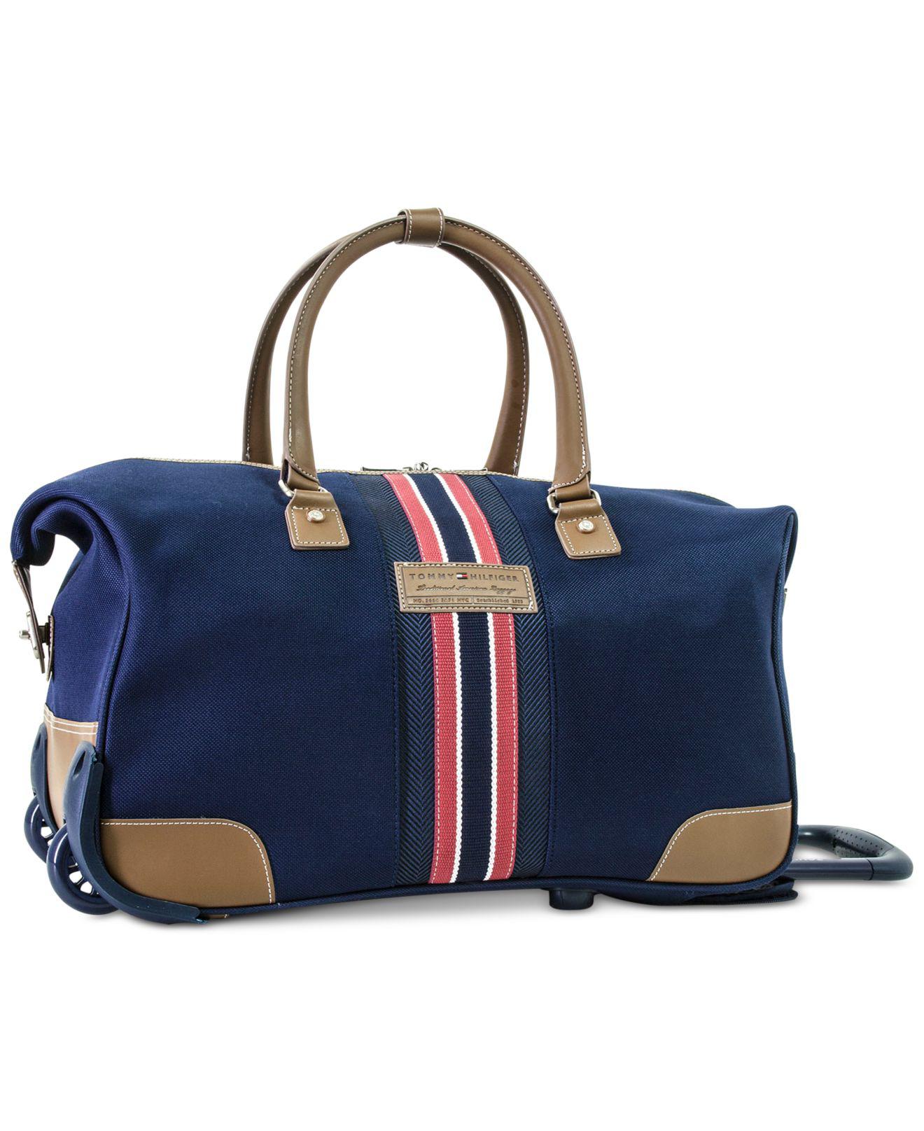 tommy hilfiger duffle bag with wheels