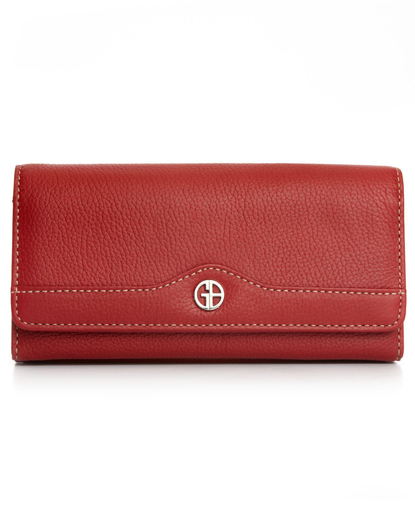 Giani Bernini Leather Handbag, Receipt Manager Wallet in Red/Silver