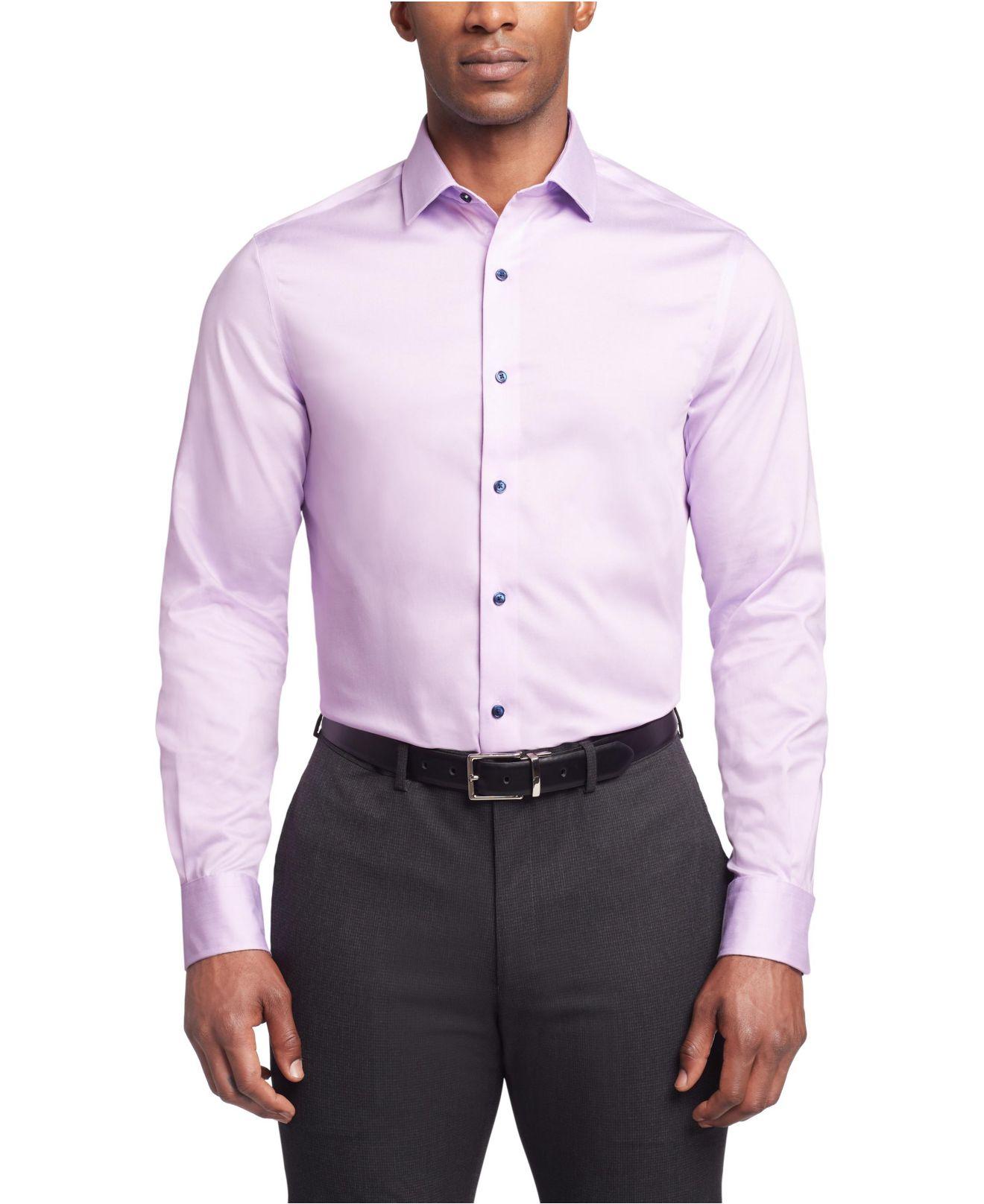 Tommy Hilfiger Flex Regular Fit Wrinkle Free Stretch Twill Dress Shirt in  Purple for Men | Lyst