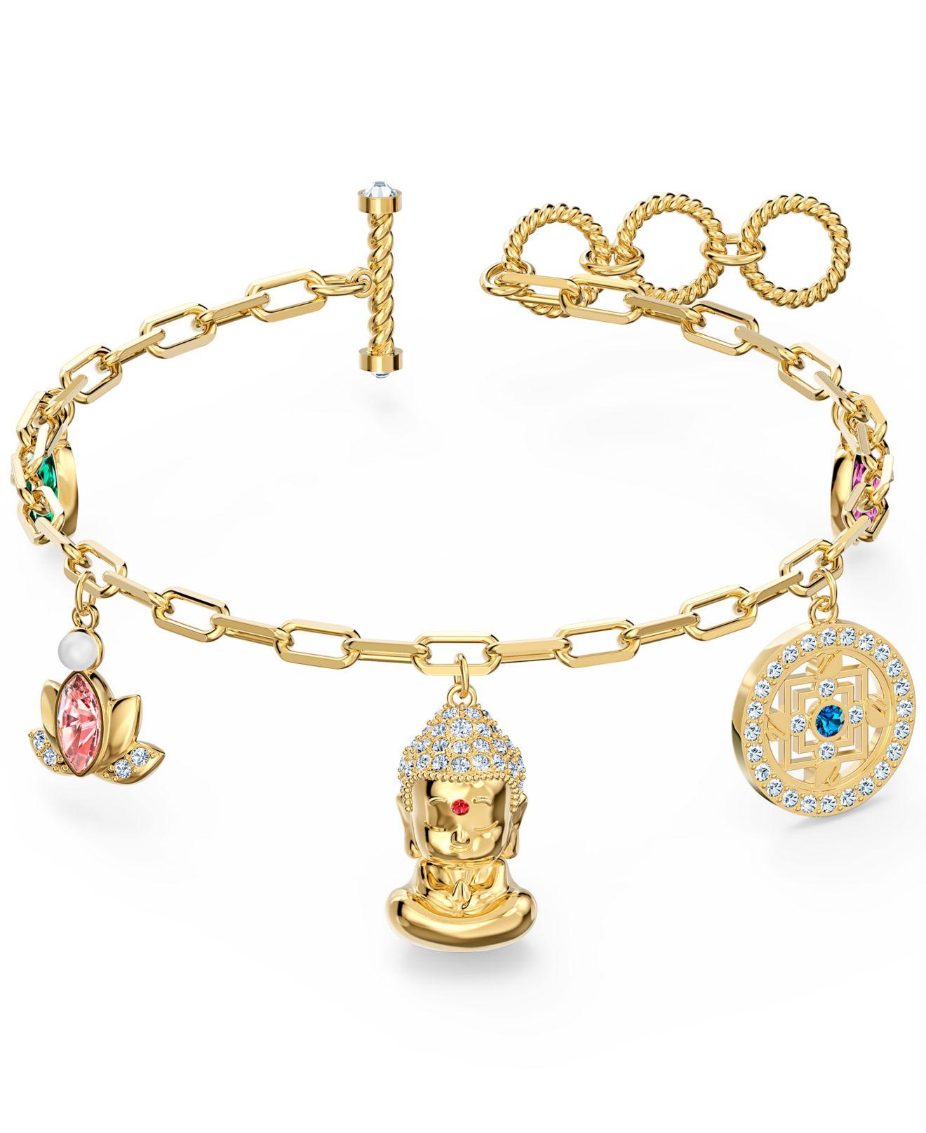 Swarovski Symbolic Buddha Bracelet in Metallic | Lyst
