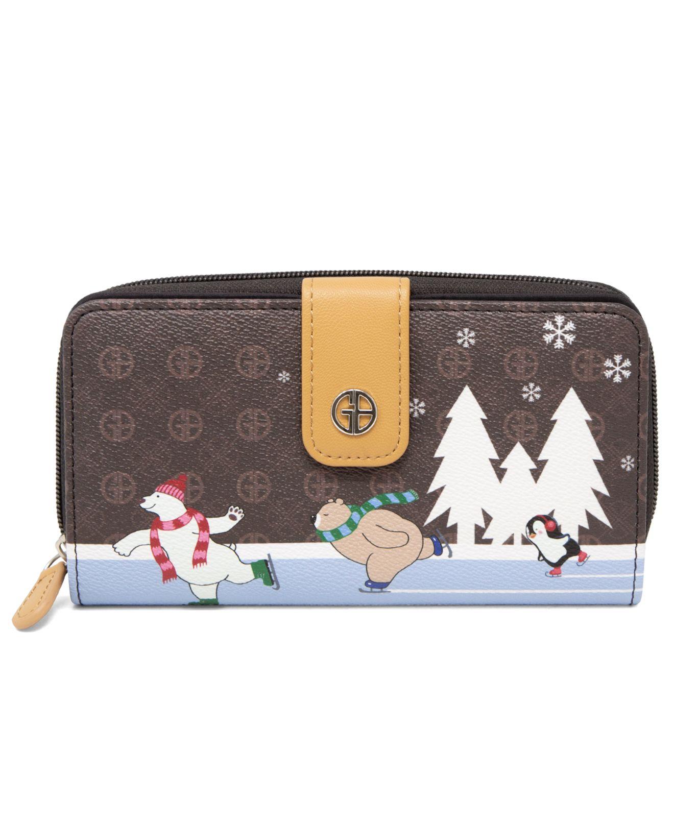 Giani Bernini Signature Skating Bears All In One Wallet, Created For Macy's