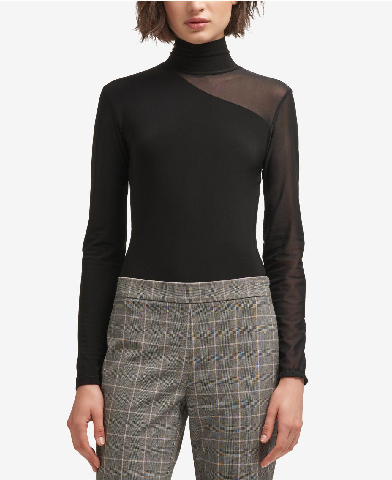 mesh turtleneck bodysuit