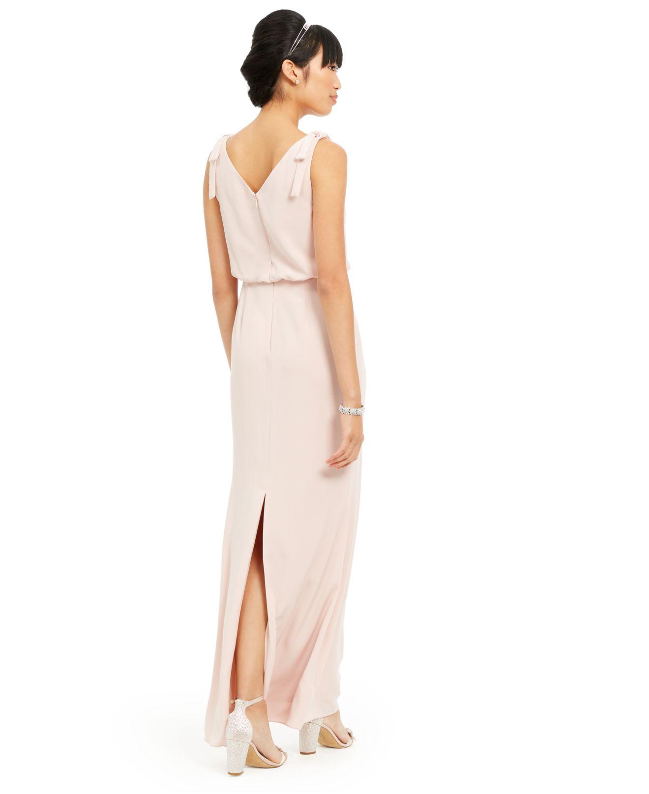adrianna papell blouson cowlneck gown