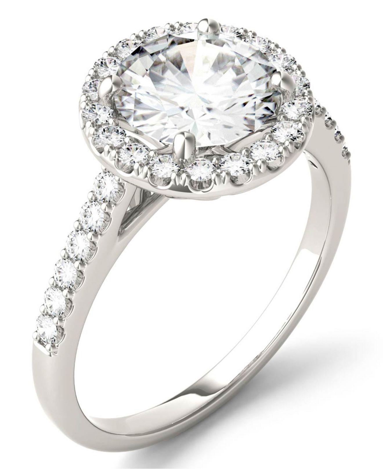 Charles & Colvard Moissanite Round Halo Ring (21/3 Ct. Tw. Diamond
