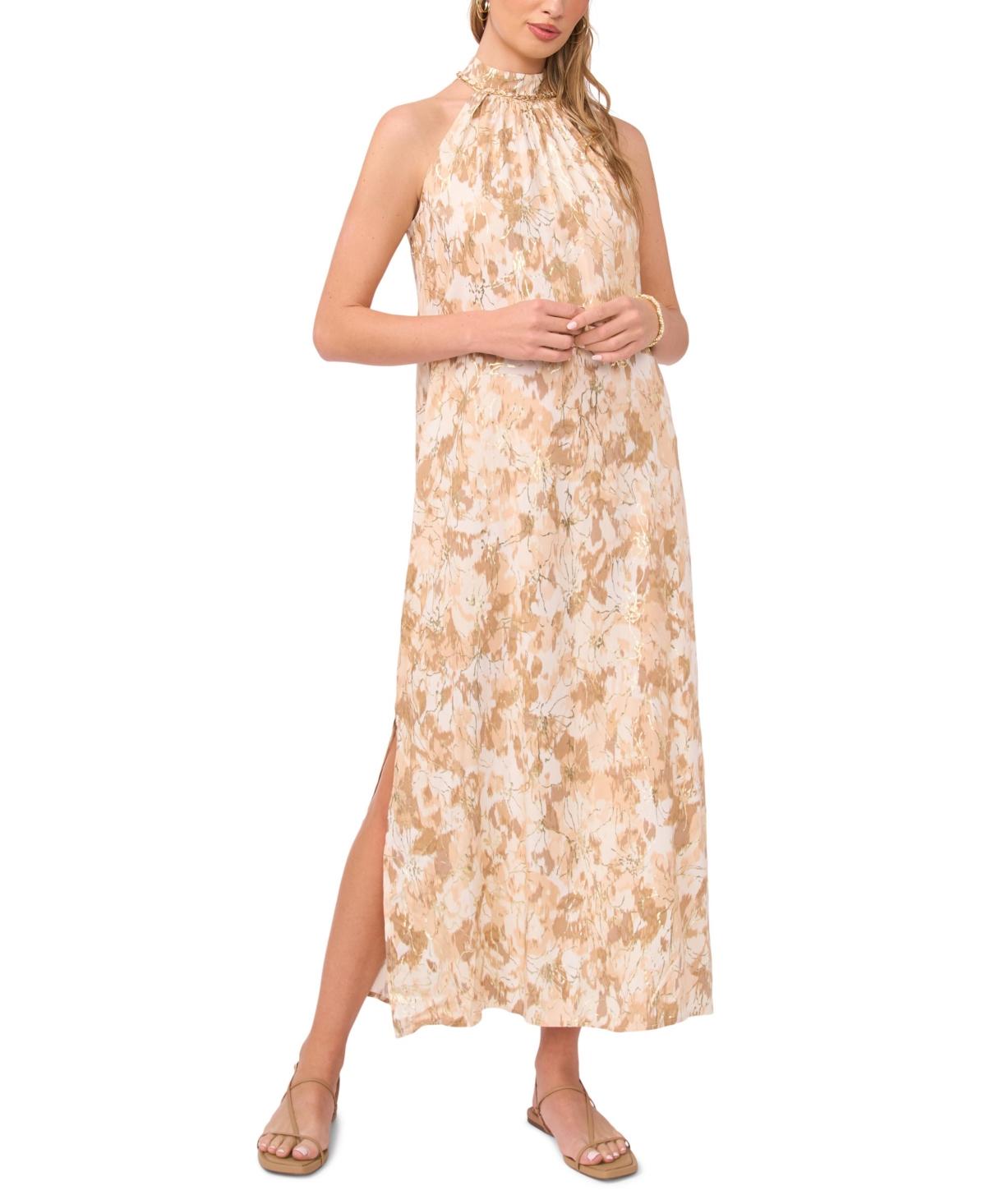 Vince Camuto Halter Neck Pull-on Dress in Natural | Lyst Vince Camuto Halter Neck Pull-on Dress in Natural | Lyst