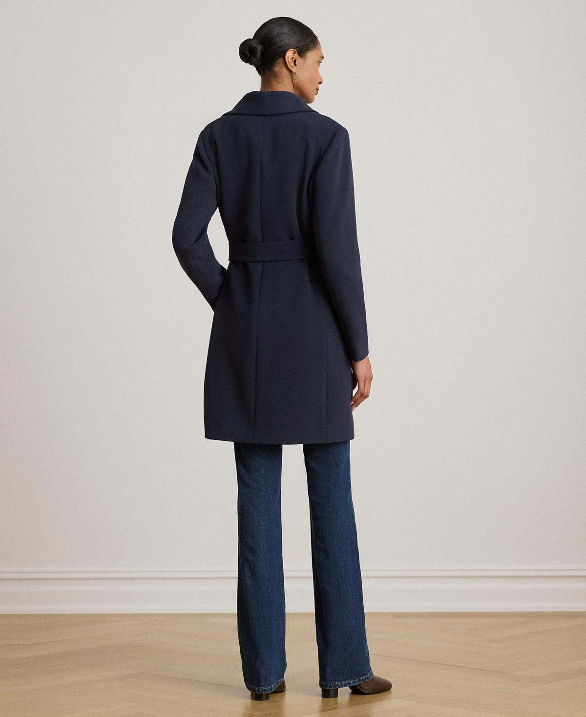 Ralph Lauren Belted Wing Collar Trench Coat in Blue | Lyst