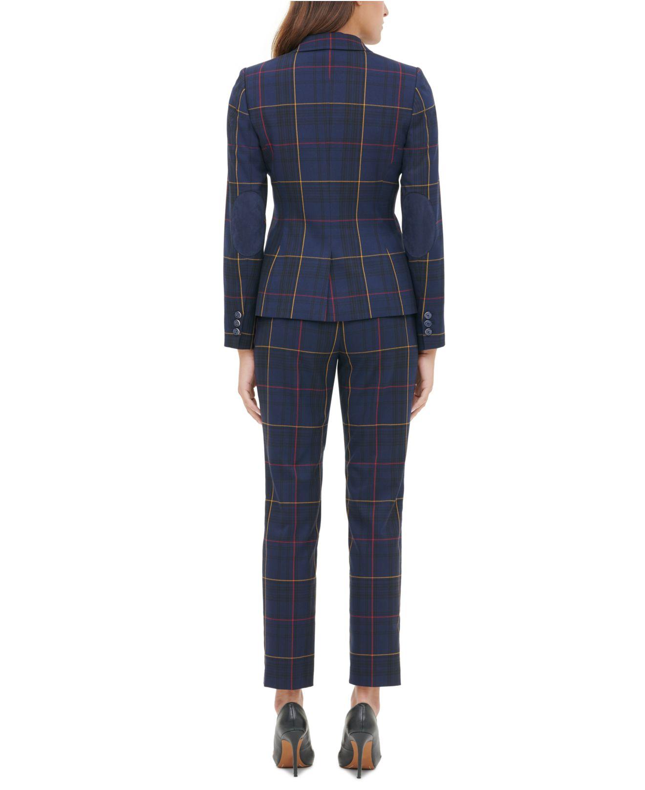 Tommy hilfiger blue windowpane suit sale