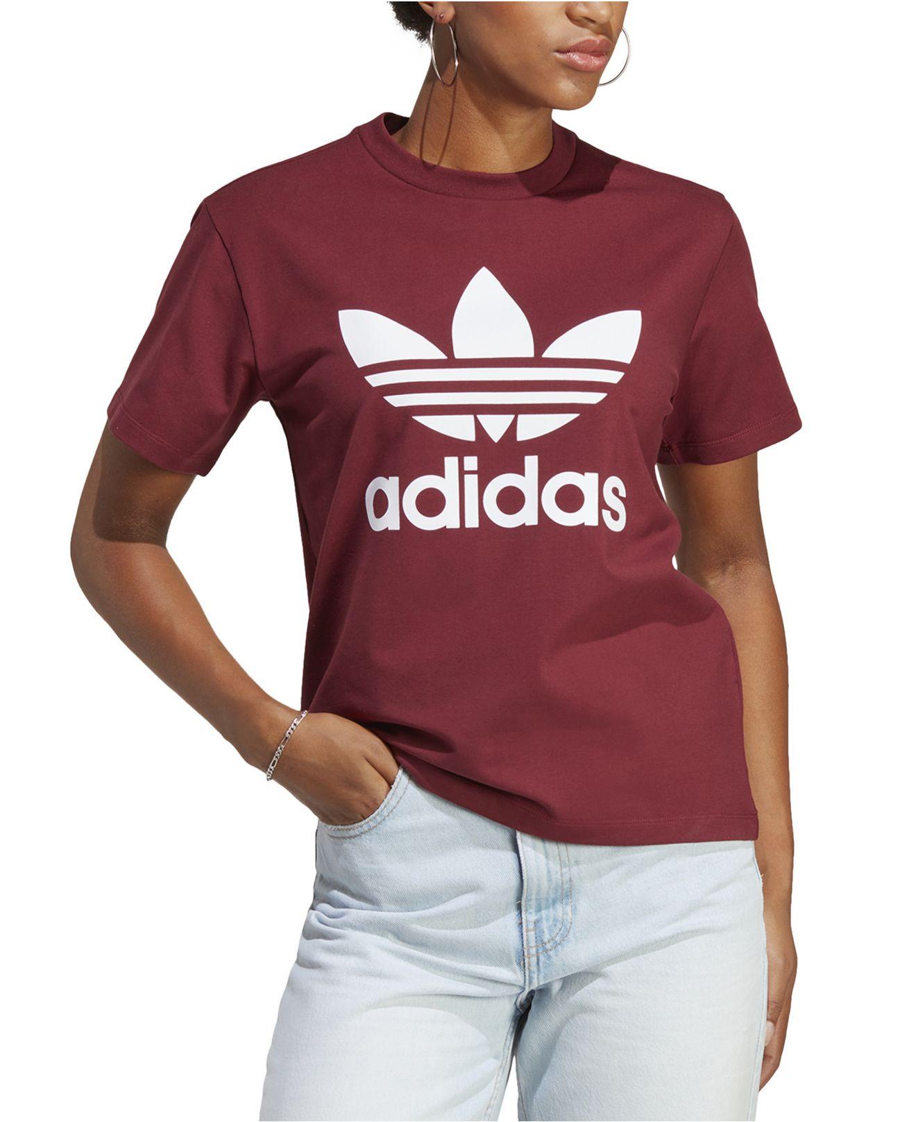 adidas Trefoil Logo T-shirt, Xs-4x in Red | Lyst