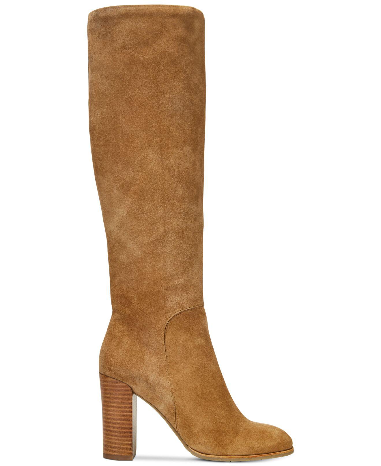 tan tall boots with heel