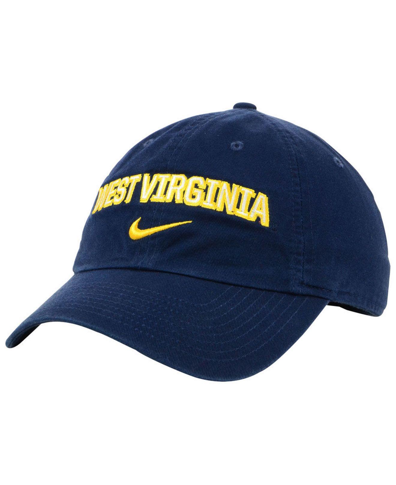 Nike Cotton West Virginia Mountaineers H86 Wordmark Swoosh Cap in Navy ...