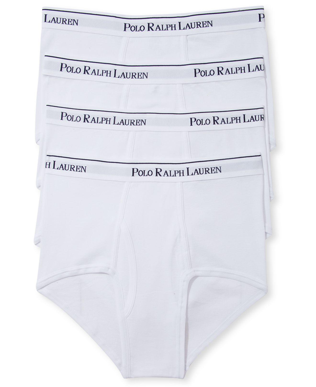 Polo Ralph Lauren Underwear, Mid Rise Brief 4 Pack in White for Men | Lyst