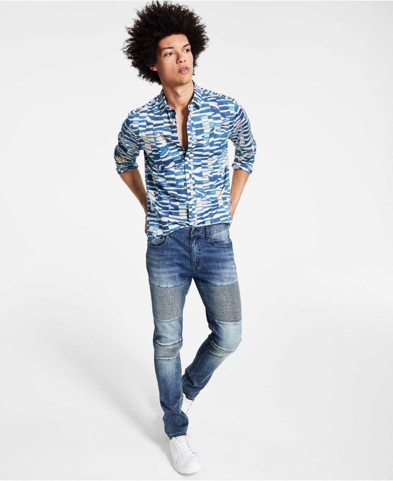 Dark Wash Skinny Moto Jeans, Created 