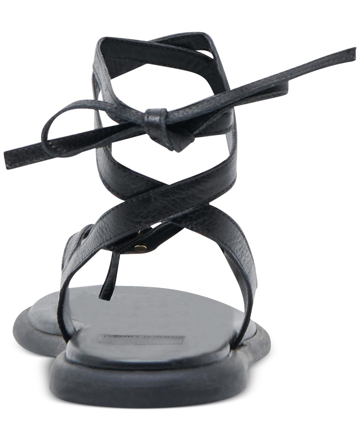 Dolce Vita Judy Lace-up Ankle Wrap Embellished Flat Sandals in