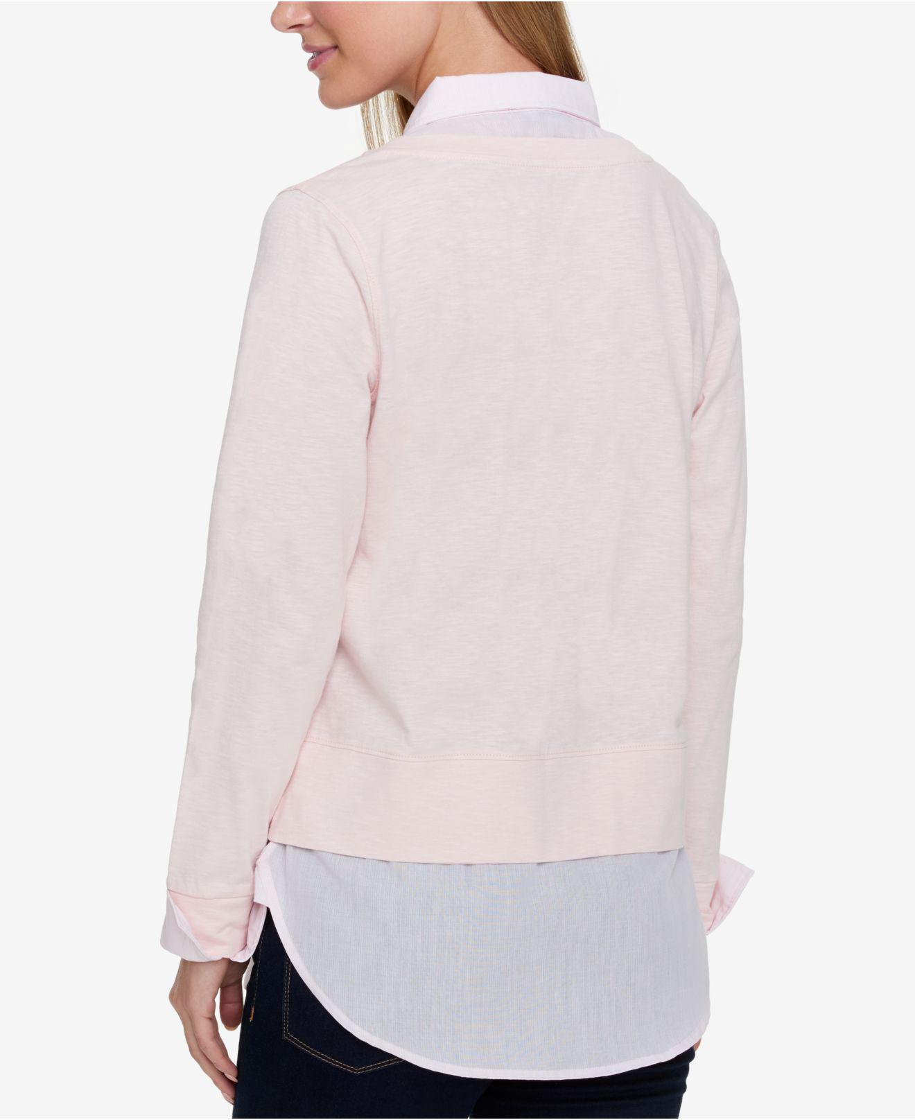 tommy hilfiger layered look sweater