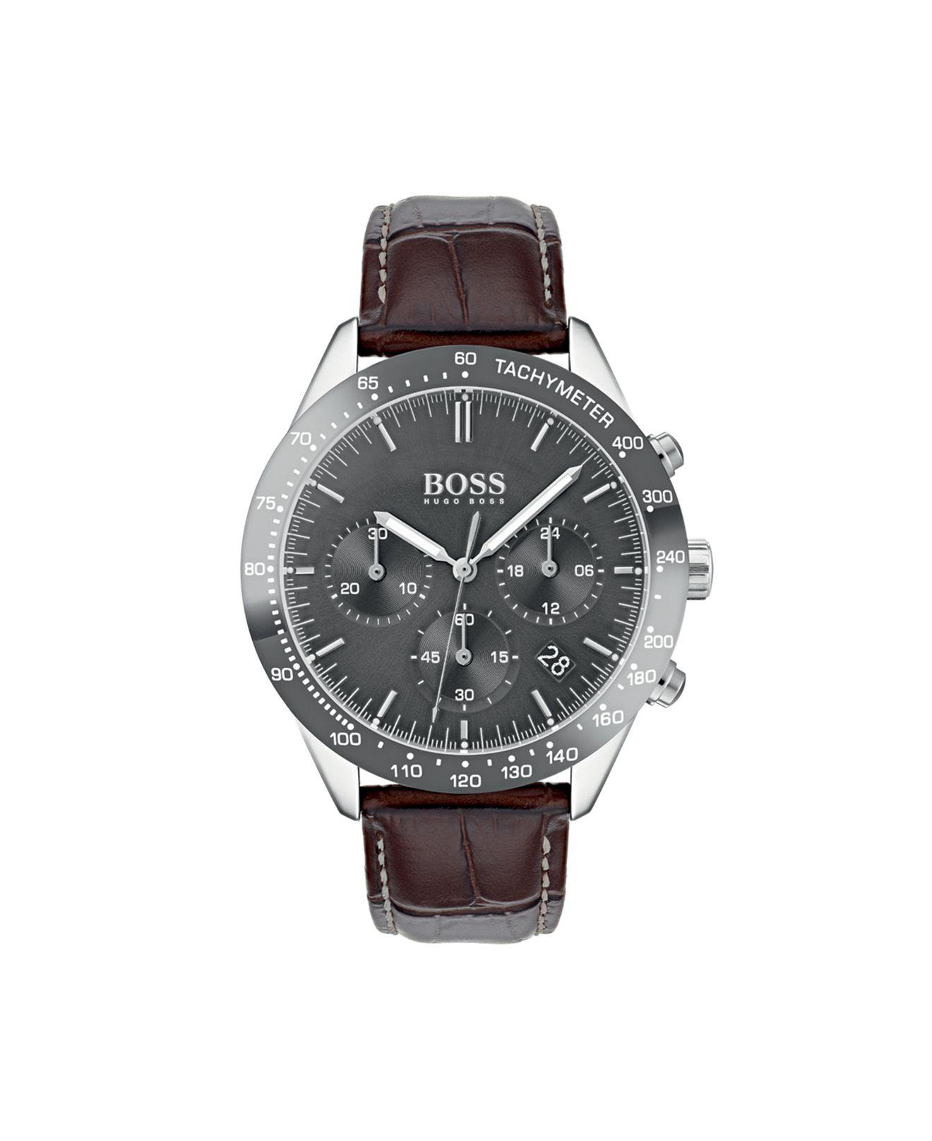 hugo boss watch brown leather strap