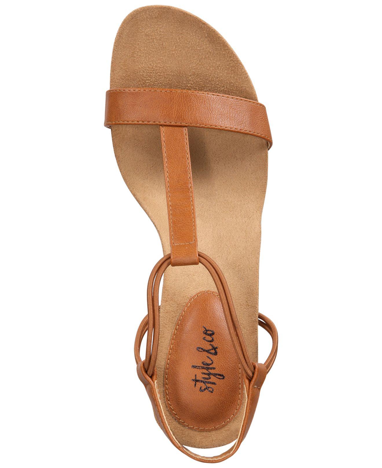 Style & Co. Mulan Wedge Sandals, Created For Macy's in Coffee (Blue) | Lyst