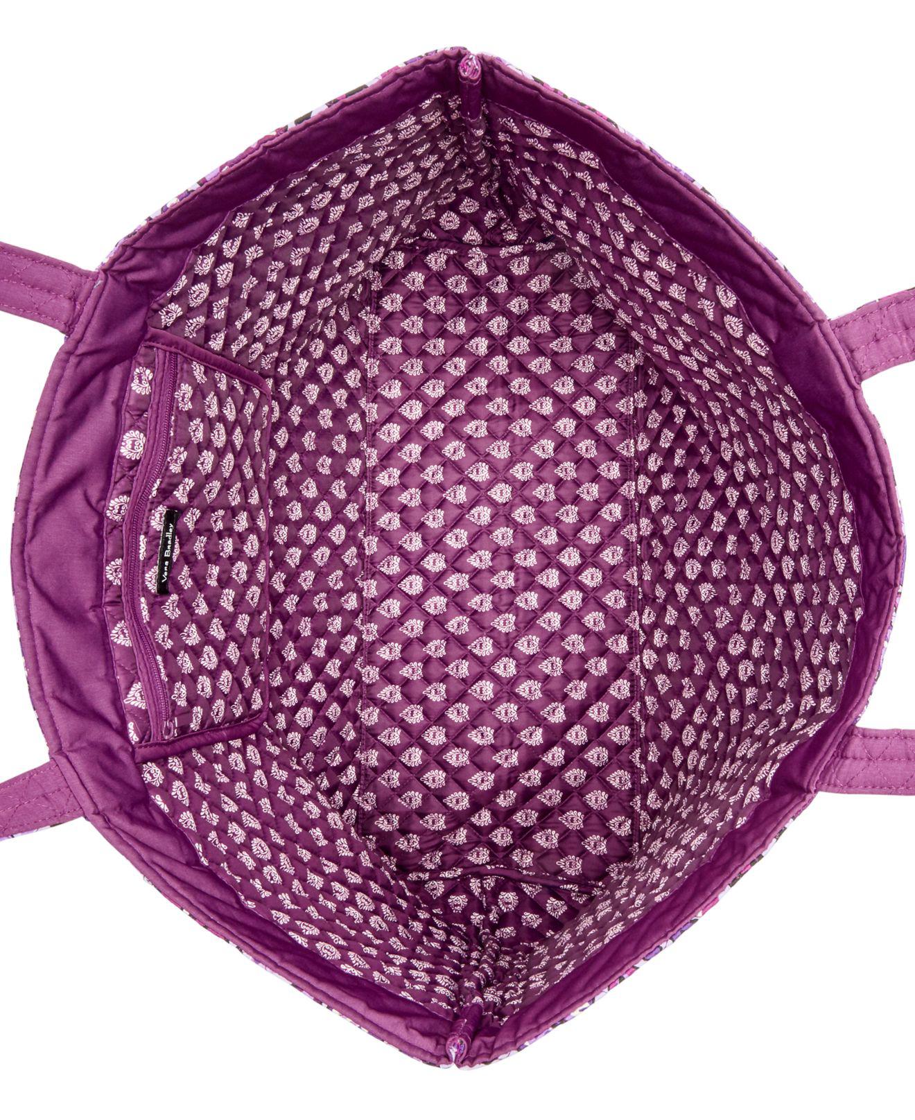 Vera Bradley Large Purple Floral Quilted Fabric Purse Bag | Fabric purses,  Purple floral, Fashion
