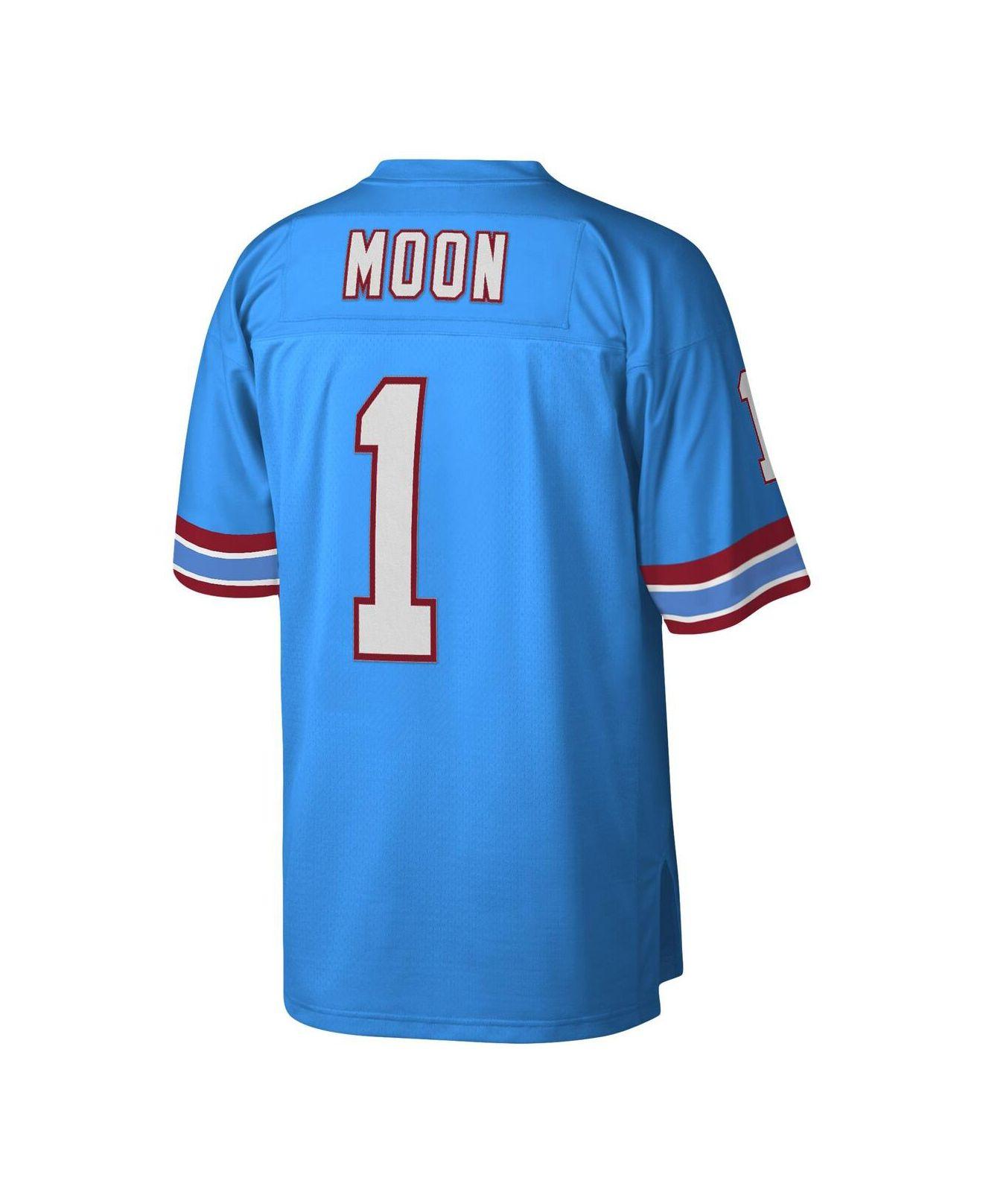 Men's Houston Oilers Warren Moon Mitchell & Ness Light Blue Legacy Replica  Jersey