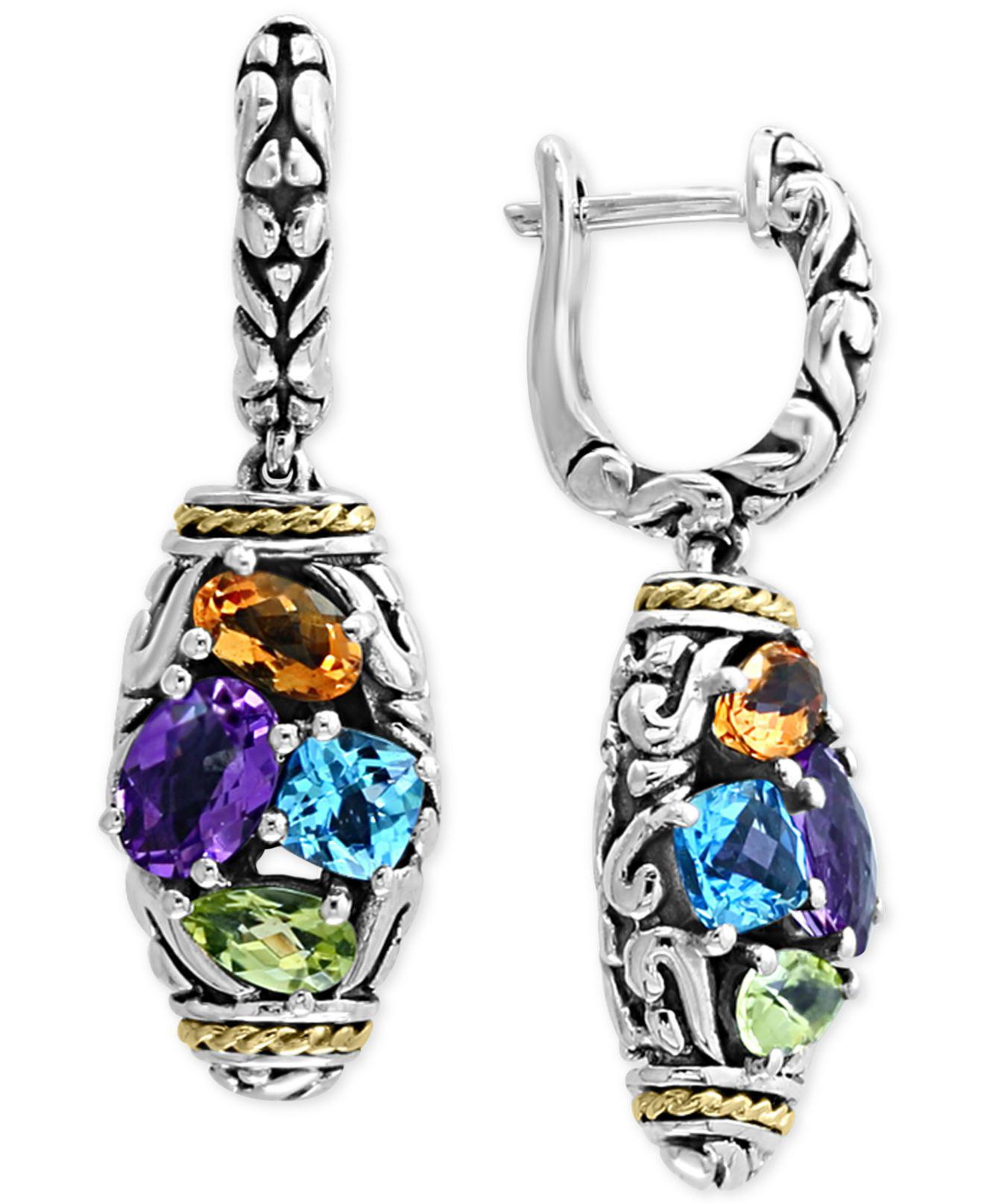 Effy Effy® Multigemstone Drop Earrings (29/10 Ct. T.w.) In Sterling