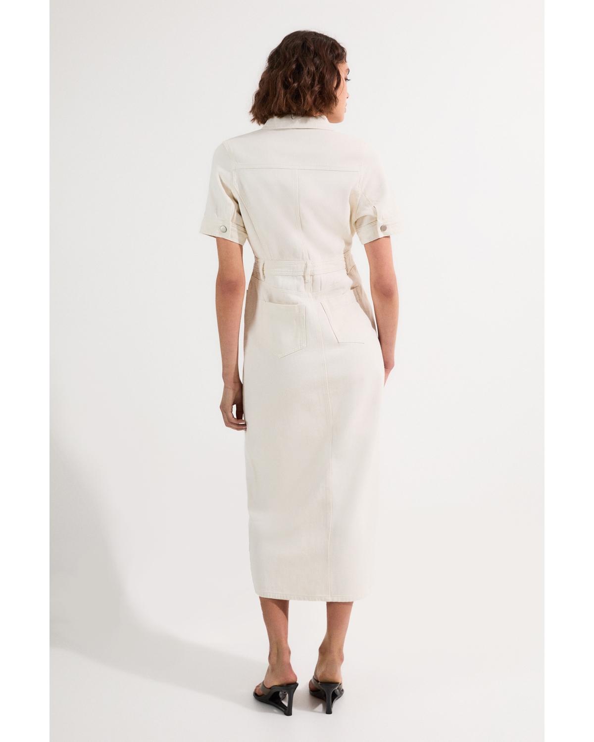 formal bodycon dresses midi Berylove Women Ivory Bodycon Formal Dress Short Sleeve Corset Lace Midi Engagement Dress, Ivory / US20W