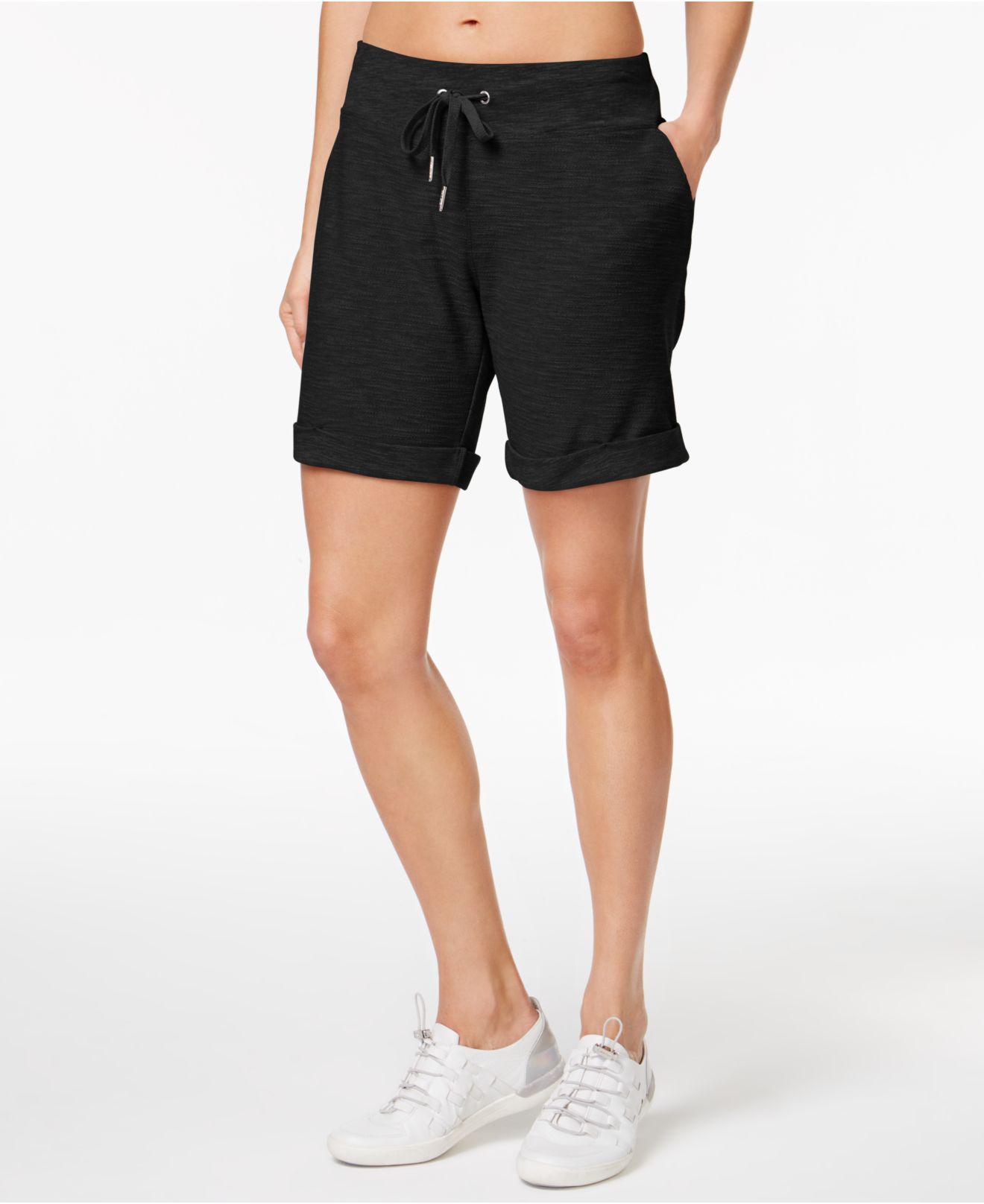CALVIN KLEIN 205W39NYC Cuffed French Terry Shorts in Black | Lyst