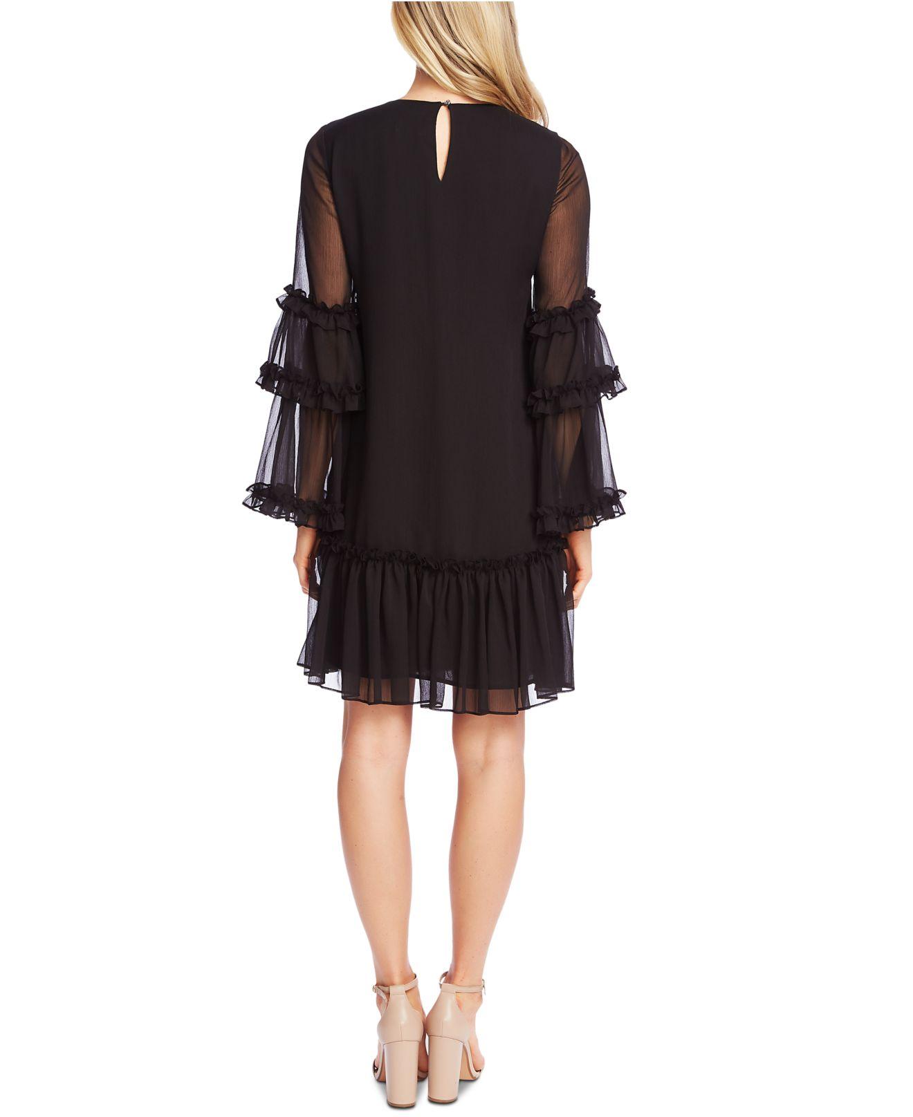 cece bell sleeve ruffle dress