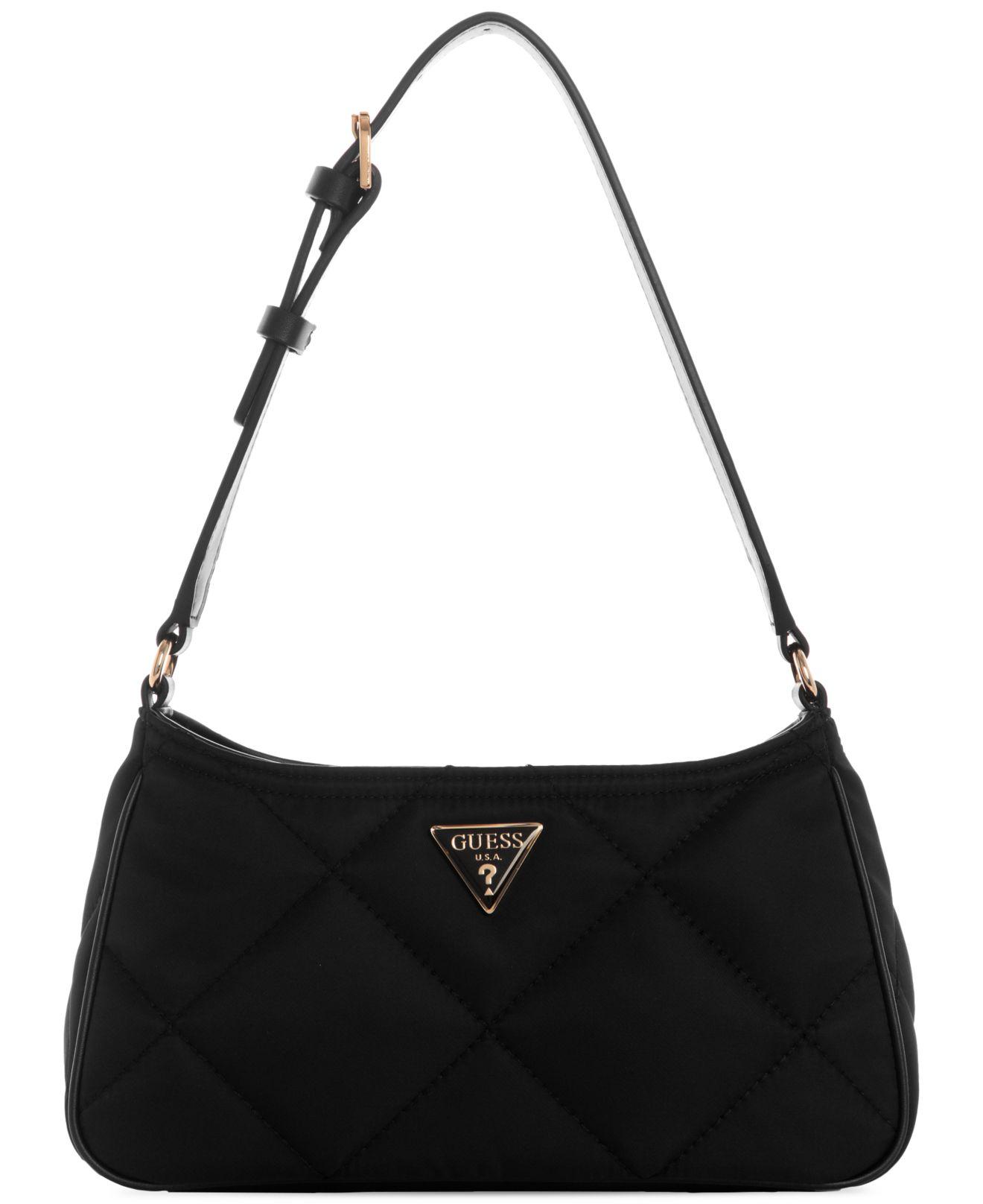 Guess Synthetic Little Bay Quilted Shoulder Bag in Black Lyst