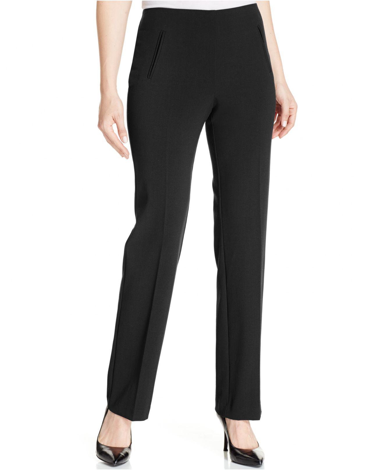 Style & Co. Synthetic Petite Straight-leg Tummy-control Pants in Deep ...