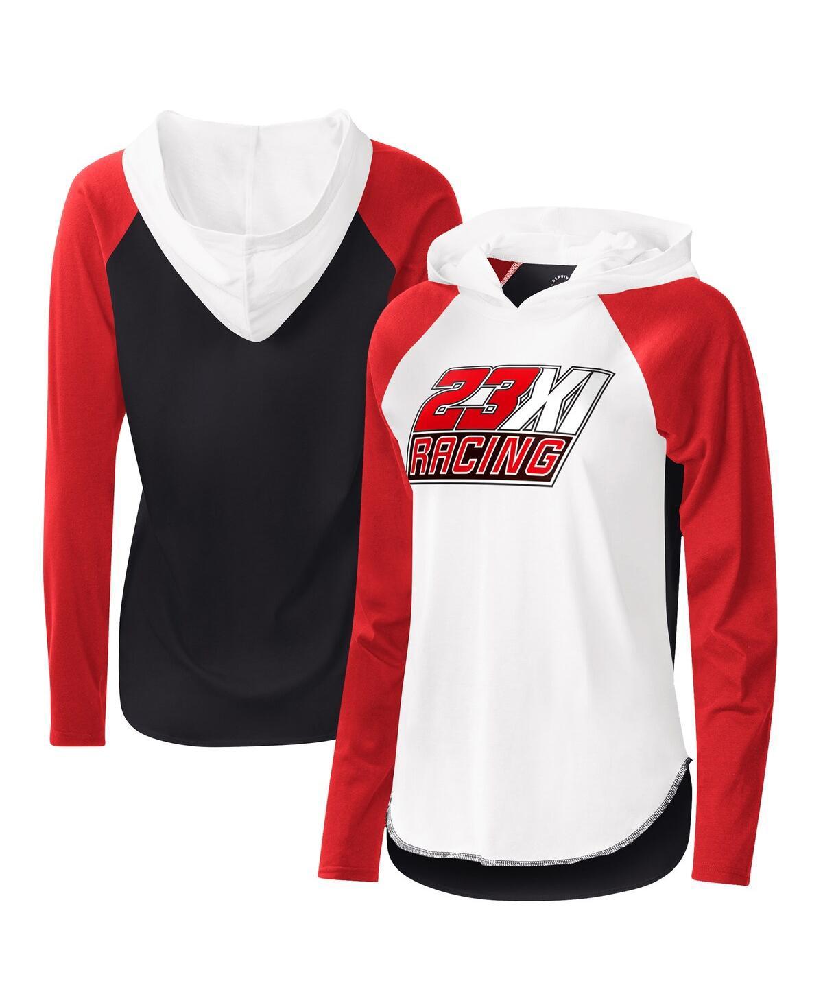 G-III 4Her by Carl Banks Women's White Portland Trail Blazers MVP Raglan  Hoodie Long Sleeve T-shirt