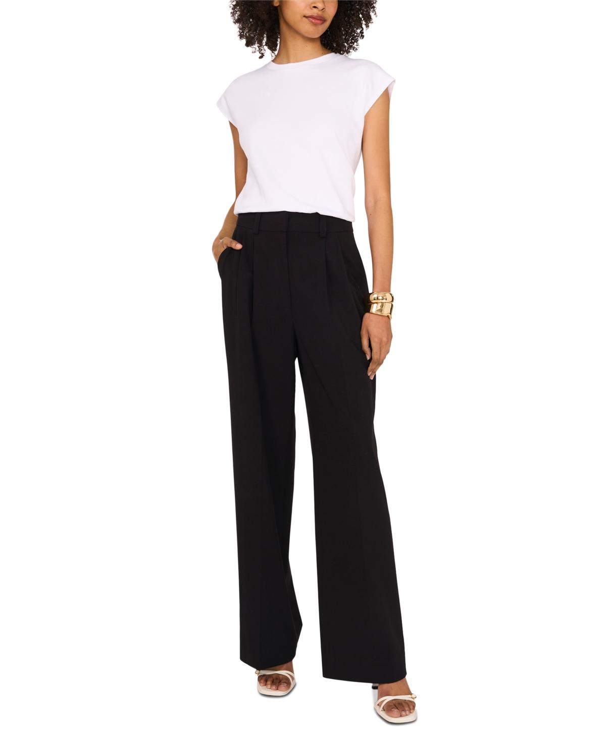Vince Camuto Bubble-hem Cap Sleeve Top in White | Lyst