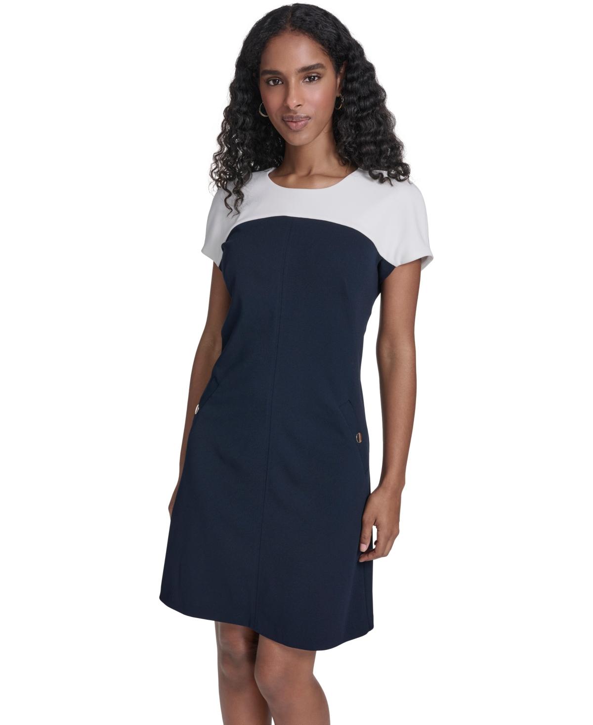 navy blue dress for baby girl Tommy Hilfiger Colorblocked Asymmetrical Dress